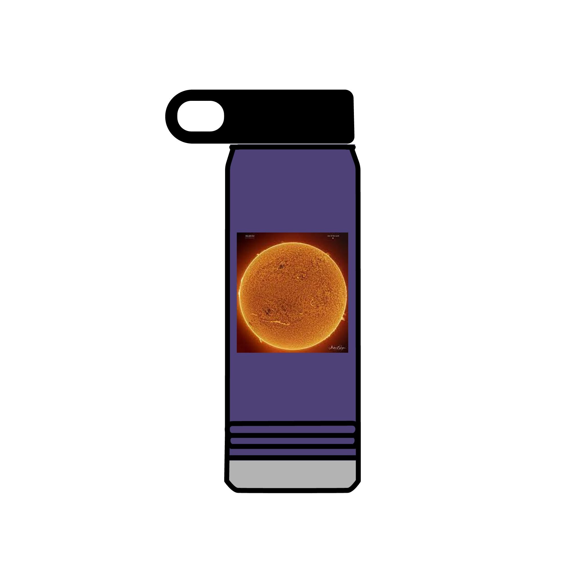 Bouteille d'eau image Soleil solaire | Bouteille en acier inoxydable de 20 oz