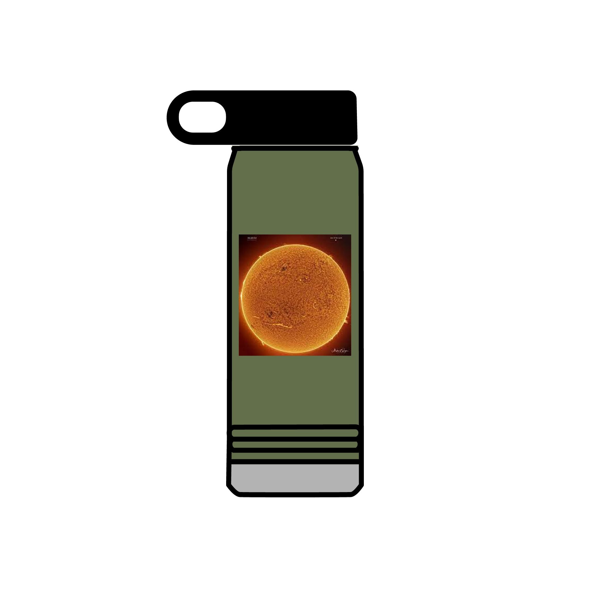 Bouteille d'eau image Soleil solaire | Bouteille en acier inoxydable de 20 oz