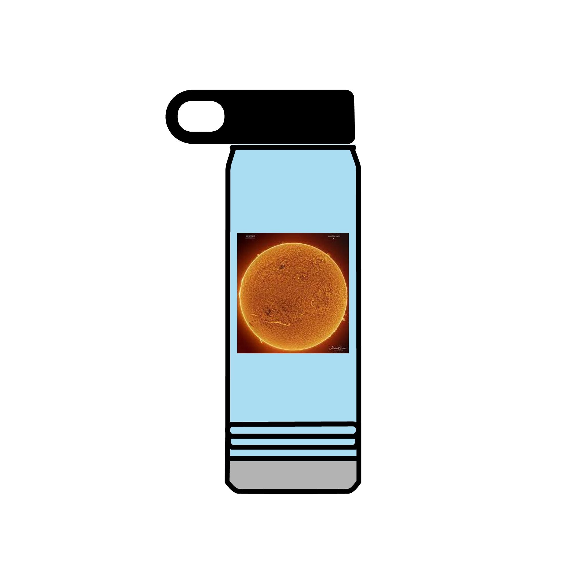 Bouteille d'eau image Soleil solaire | Bouteille en acier inoxydable de 20 oz