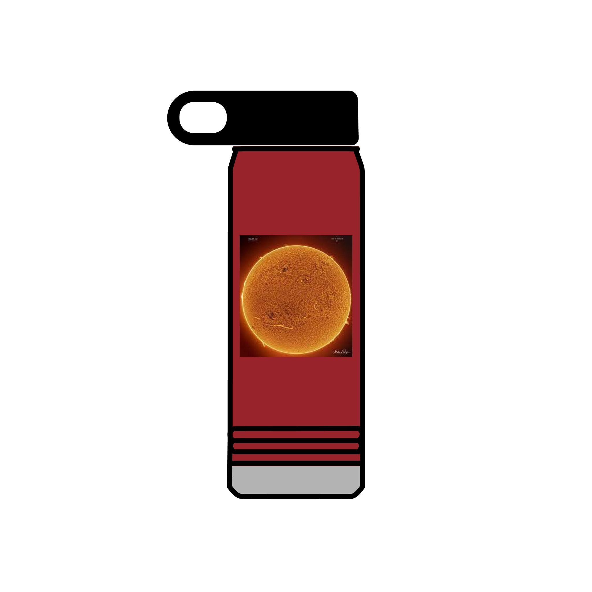Bouteille d'eau image Soleil solaire | Bouteille en acier inoxydable de 20 oz