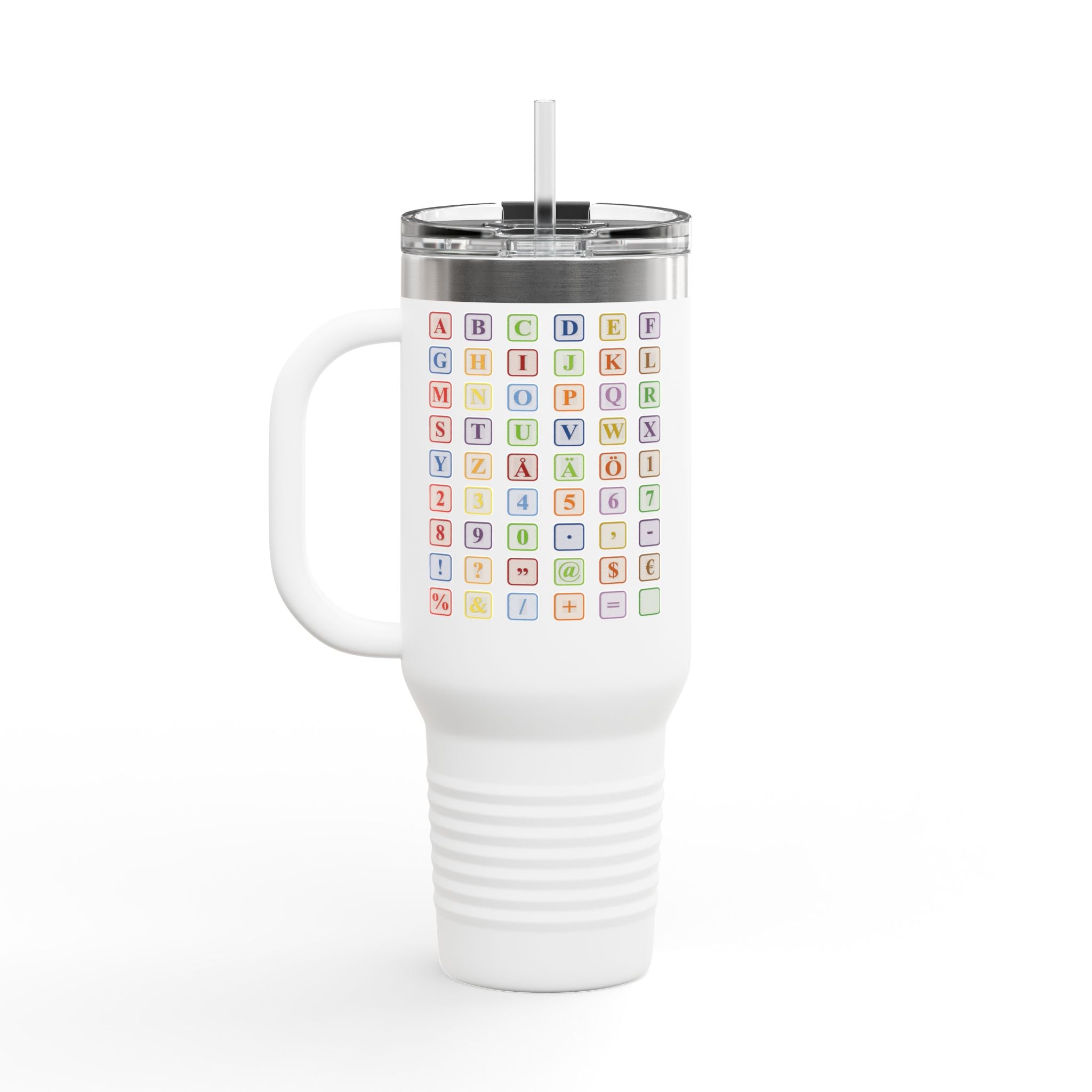 Pastel Baby Blocks Alphabet, Travel Mug
