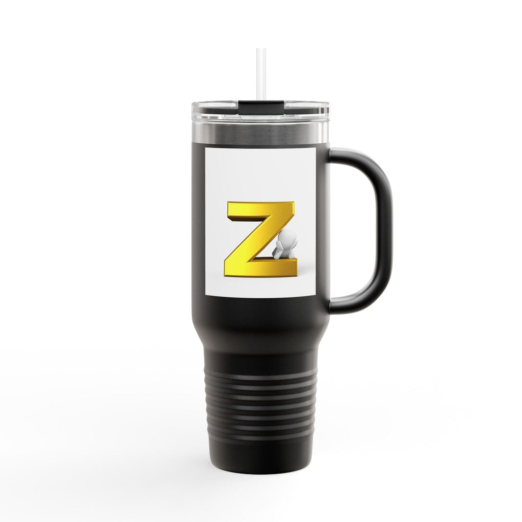 Gold Letter Z Monogram Travel Mug | 40oz Insulated Tumbler
