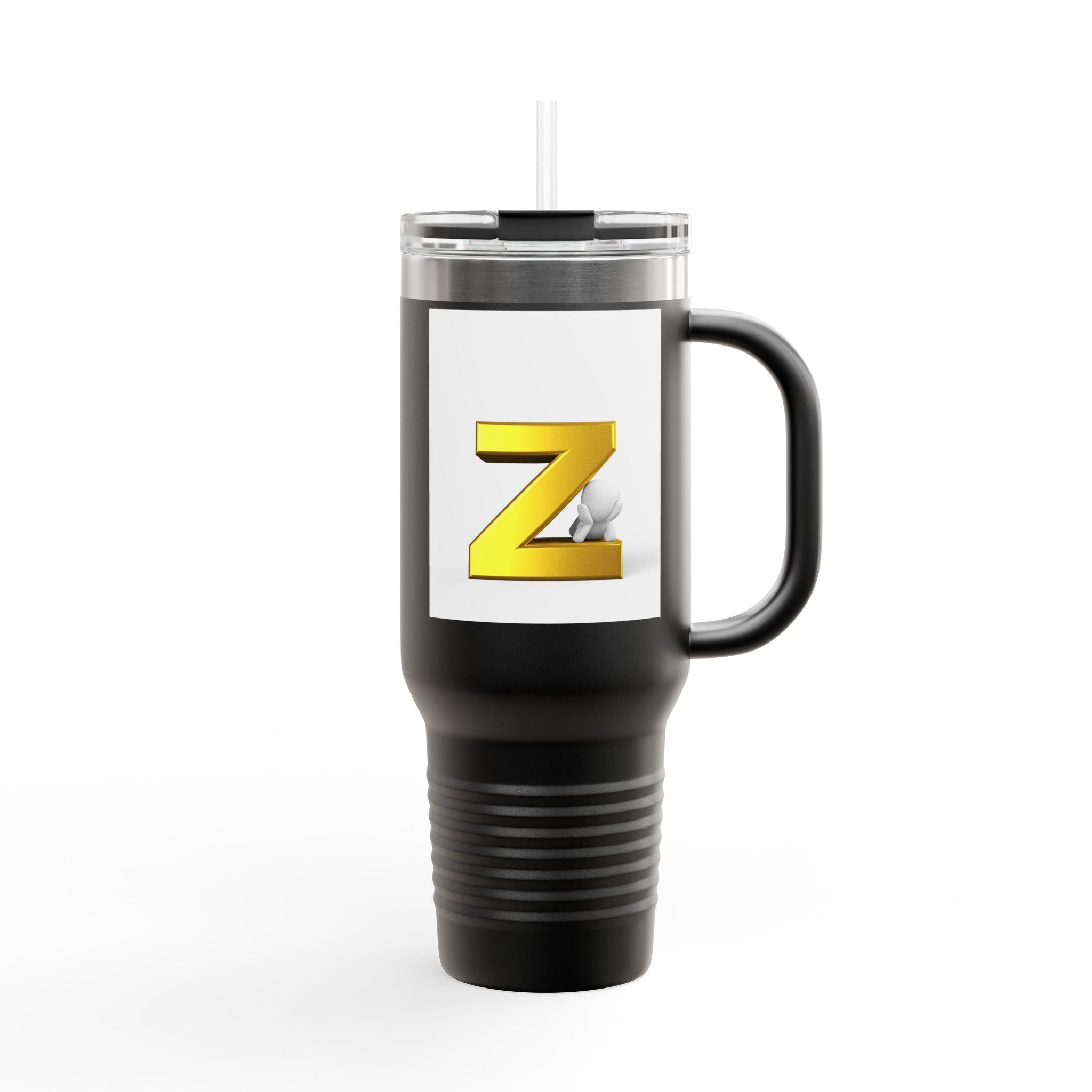 Gold Letter Z Monogram Travel Mug | 40oz Insulated Tumbler