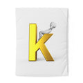 Gold 3D Letter K duvet cover | Monogram Cotton Duvet Cover