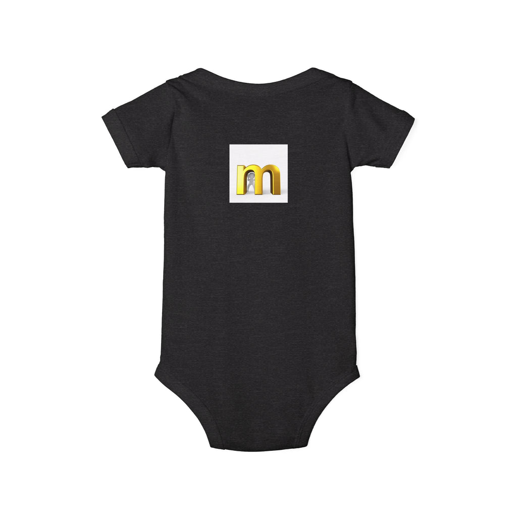 Gold Letter M Infant Onesie | Baby Bodysuit Monogram Initial