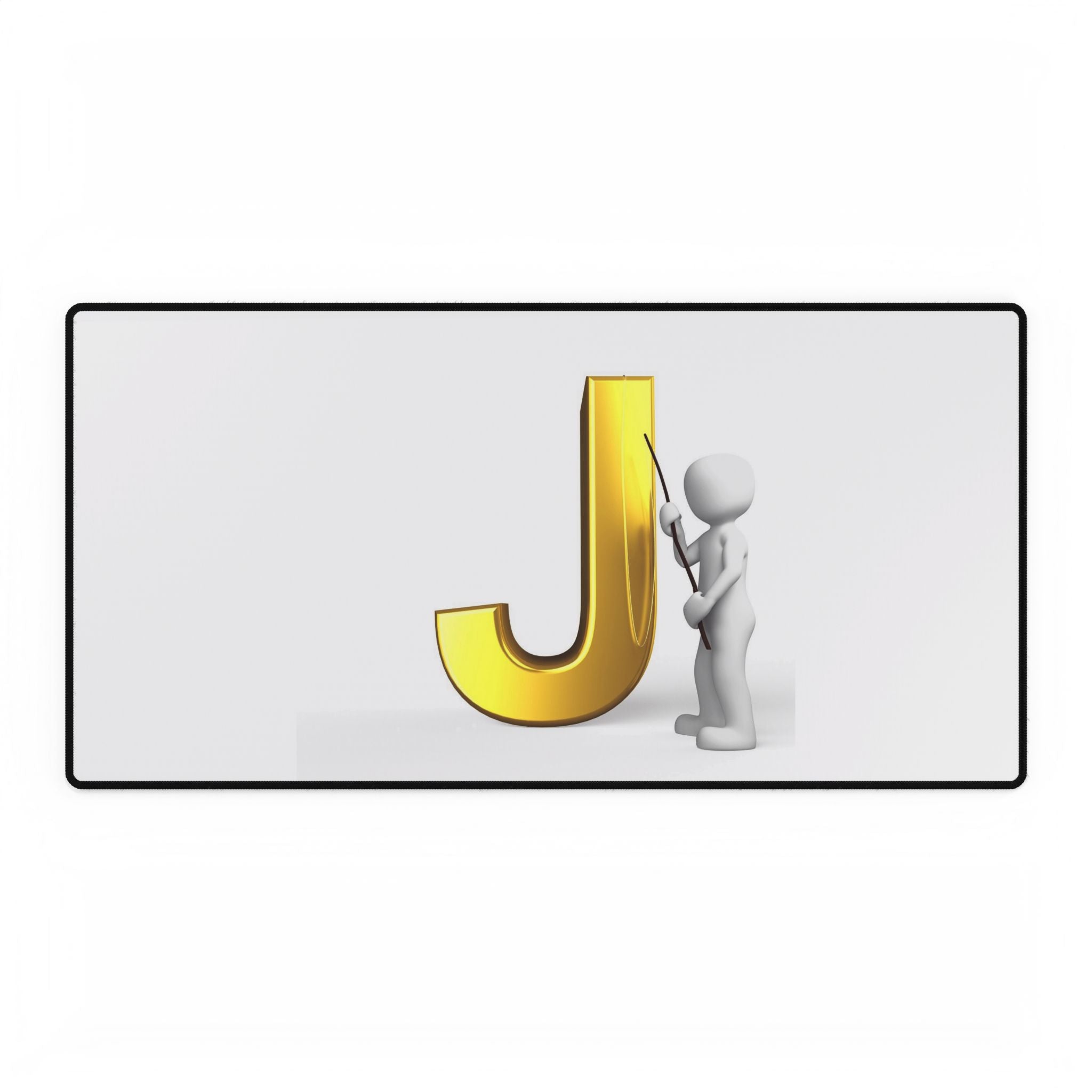 Tapis de bureau illustration lettre J dorée | Tapis de souris initial alphabet