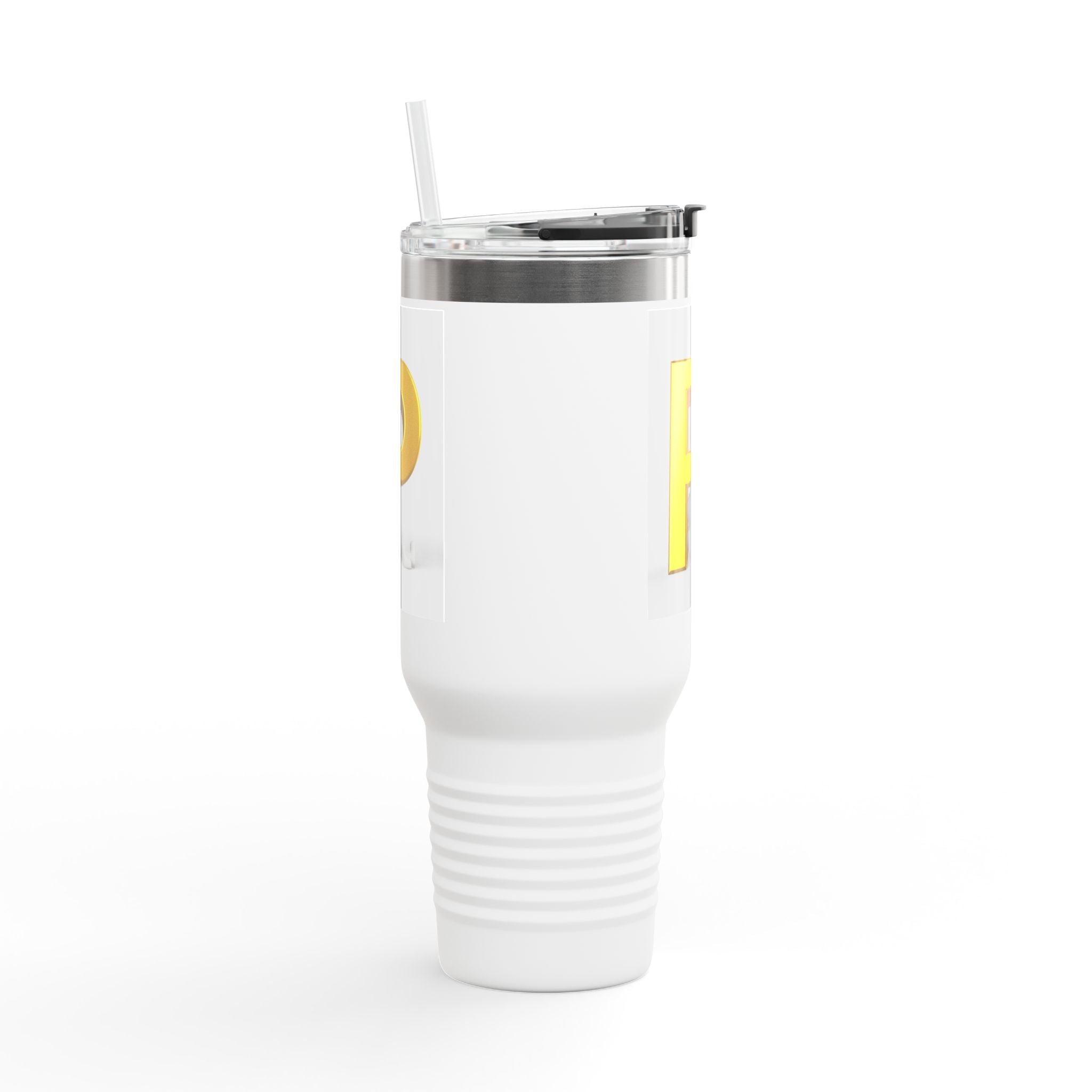 Mug de voyage monogramme lettre P dorée | Gobelet isotherme 40oz