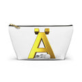 Gold Letter Ä Accessory Pouch | Monogram Initial Cosmetic Bag