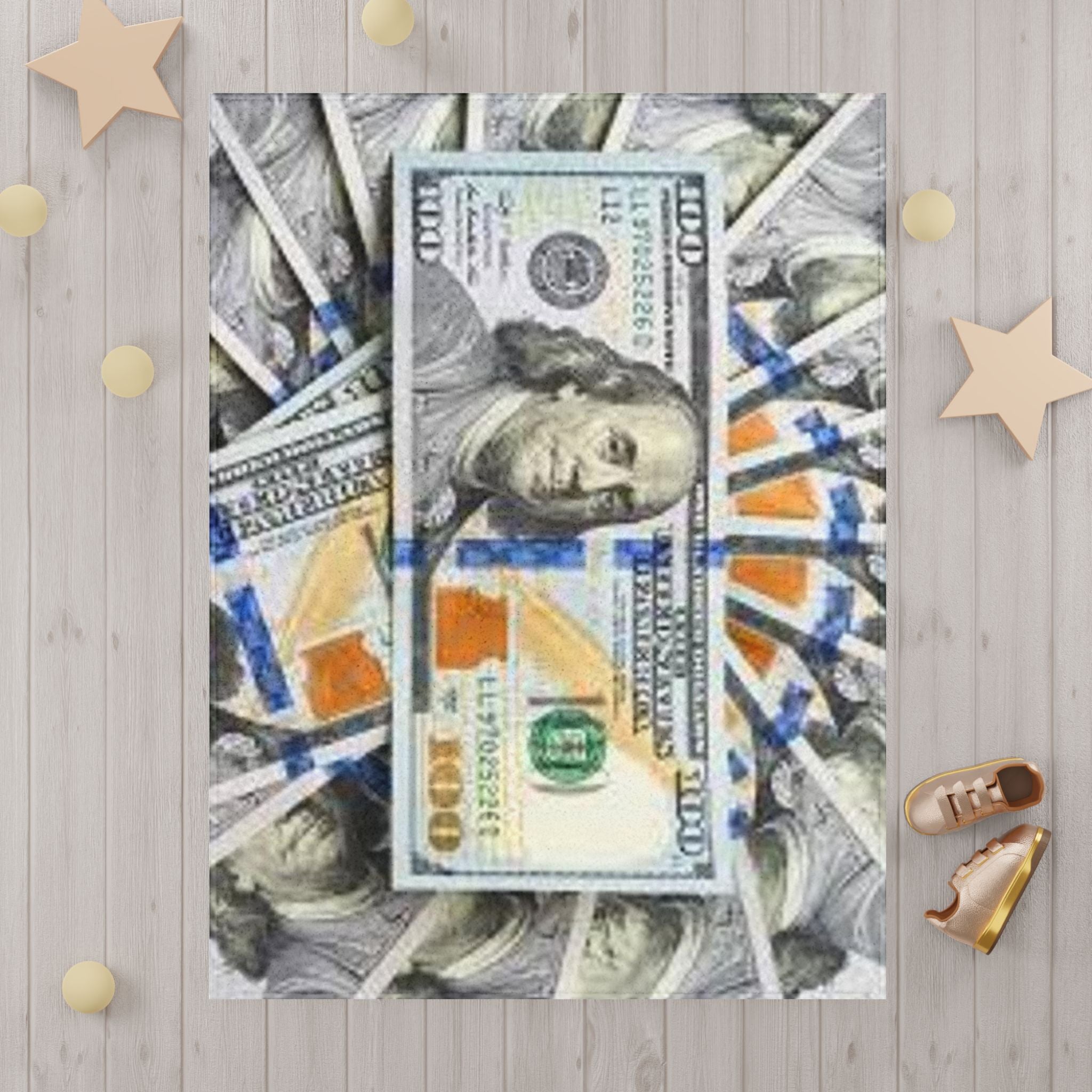 Hundred Dollar Bill Toddler Blanket | Money Print Baby Blanket