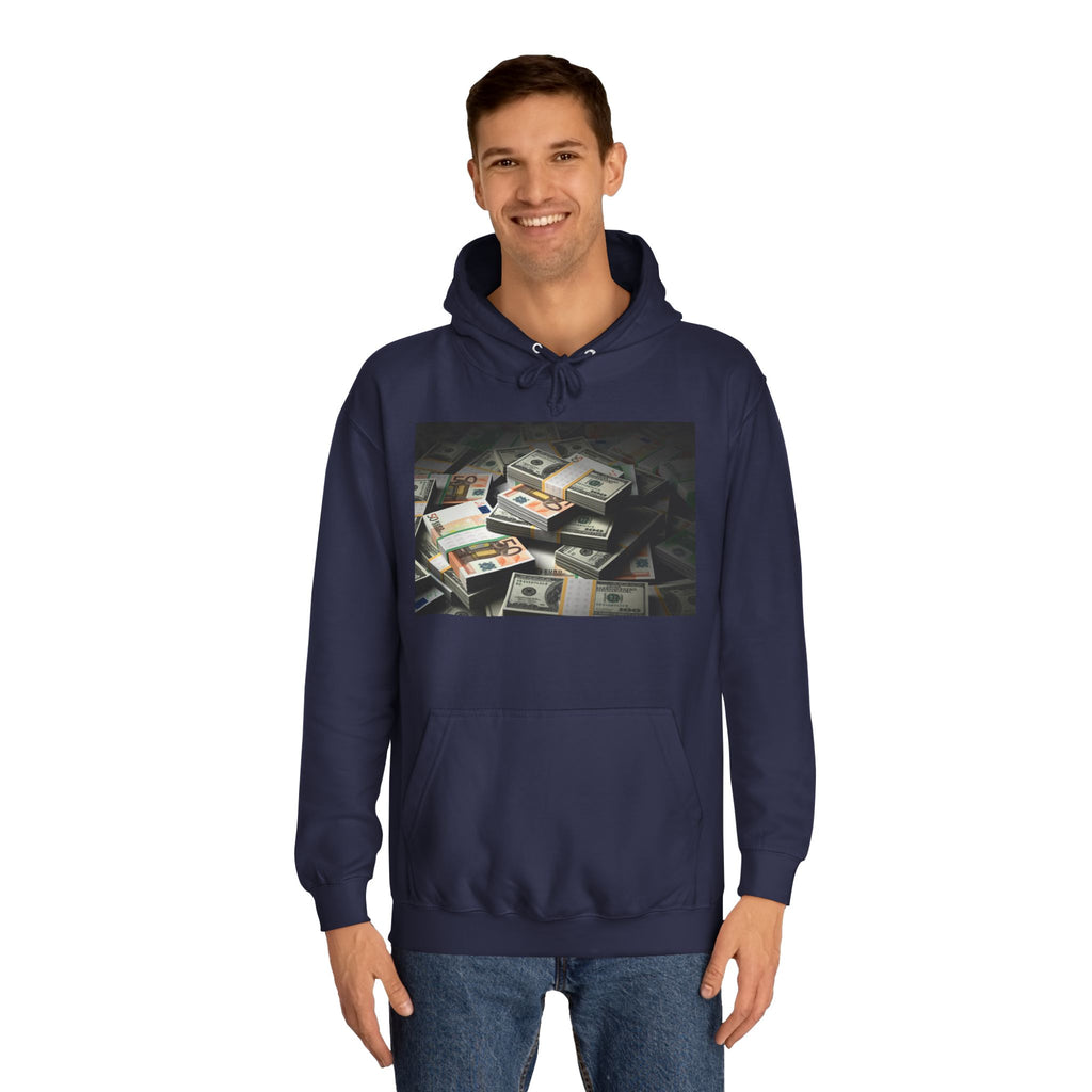 Stacked Cash Money Hoodie | Vintage Banknote Print, Stacks of Dollars