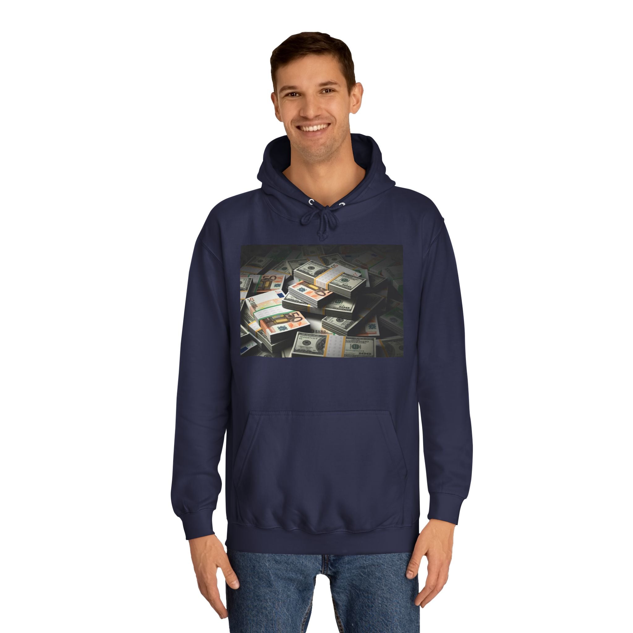 Stacked Cash Money Hoodie | Vintage Banknote Print, Stacks of Dollars