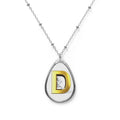 Personalized Oval Initial Necklace — Gold Letter D Pendant