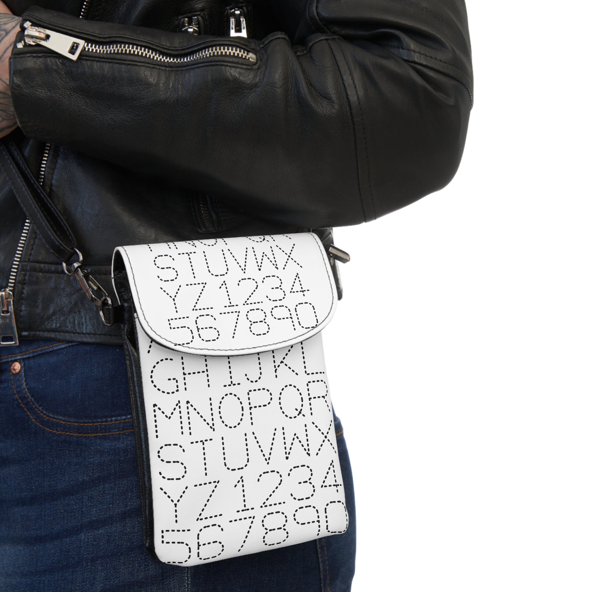 Monogram Alphabet Pattern Small Cell Phone Wallet | Crossbody Phone Pouch