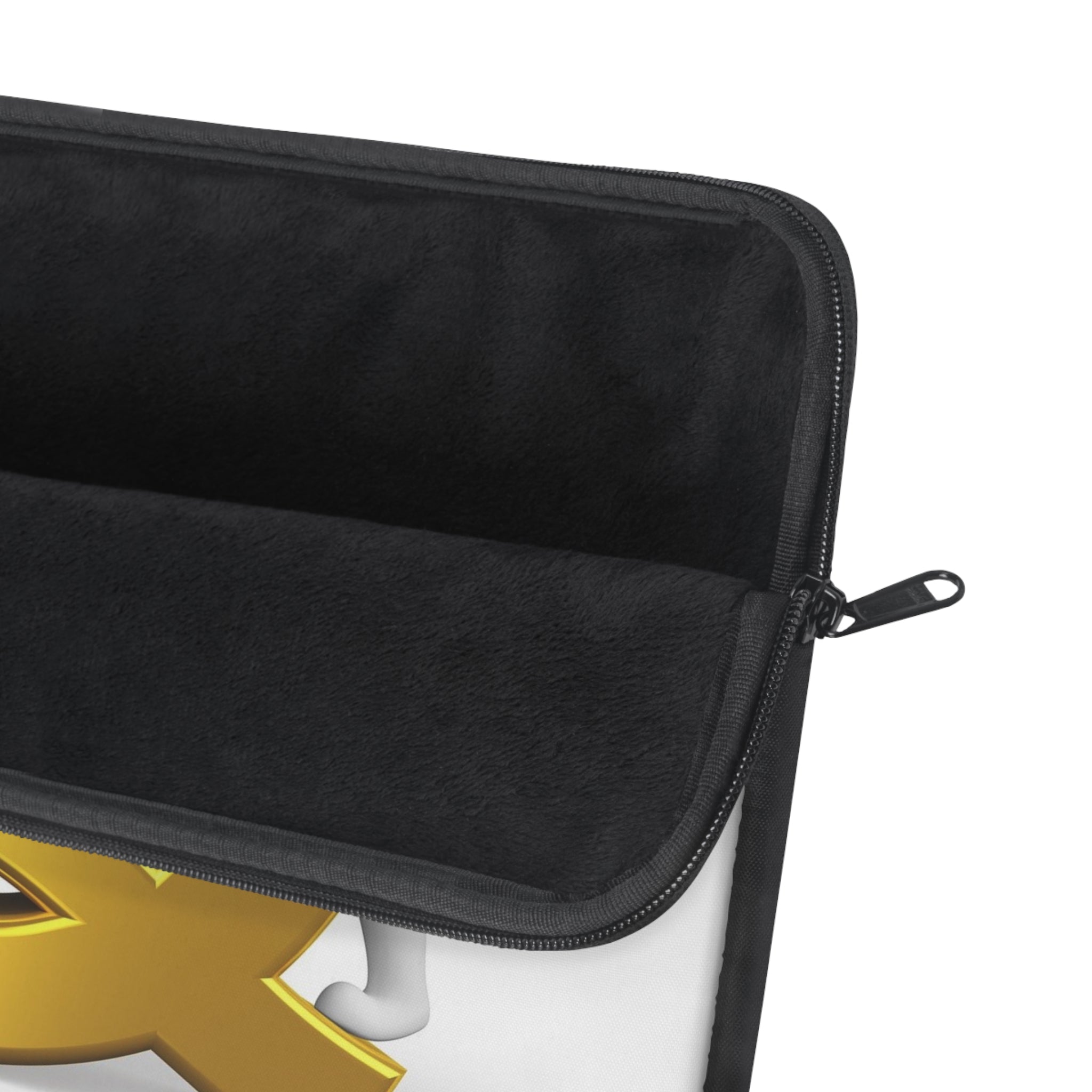 Gold Letter Q with Climbing Figure Laptop Sleeve | Monogram Initial Q