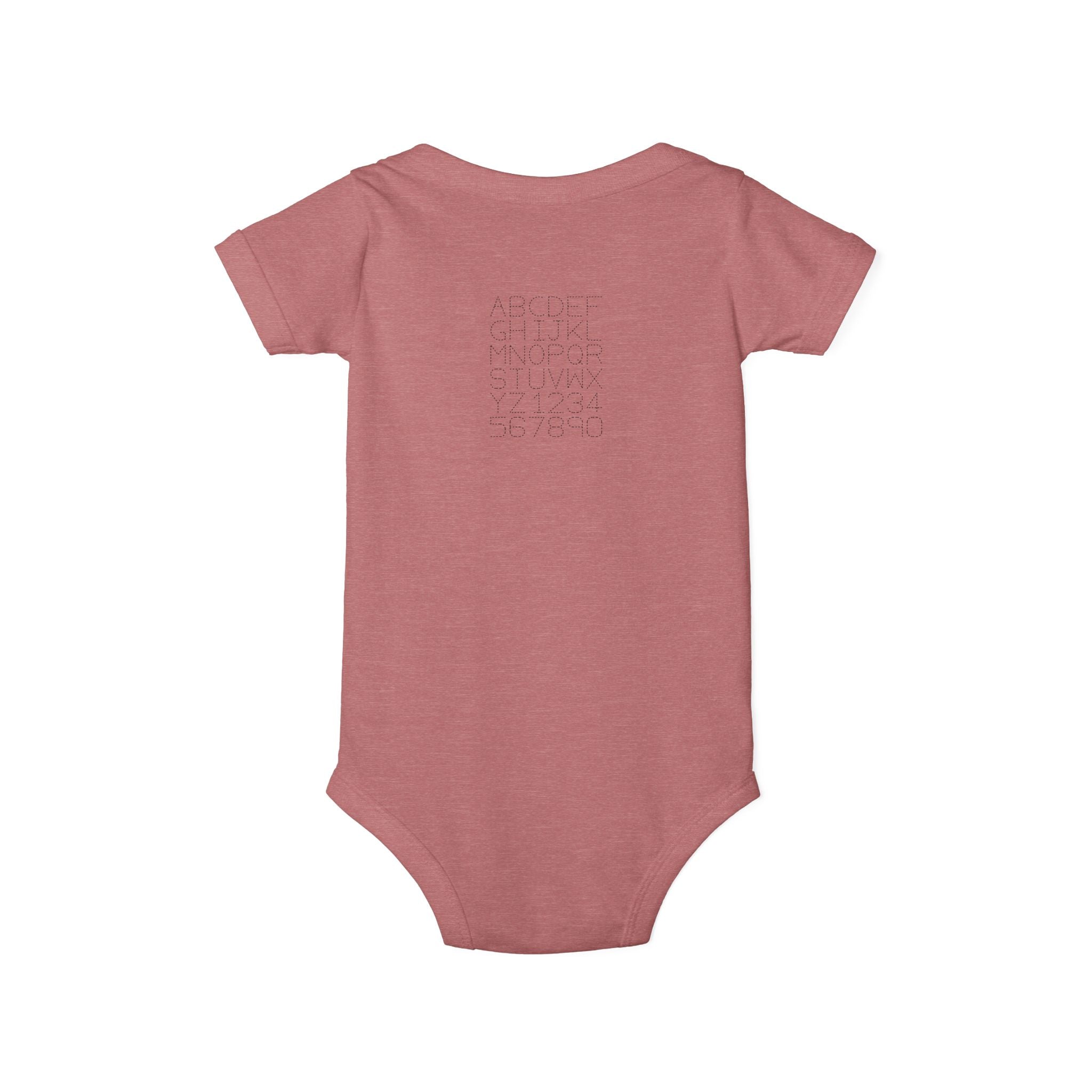 Minimal Dotted Alphabet Infant Onesie | Plain Baby Bodysuit