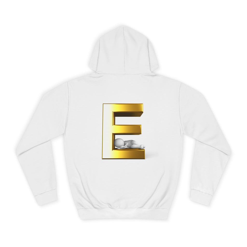 Gold 3D Letter E Hoodie | Monogram Initial Sweatshirt