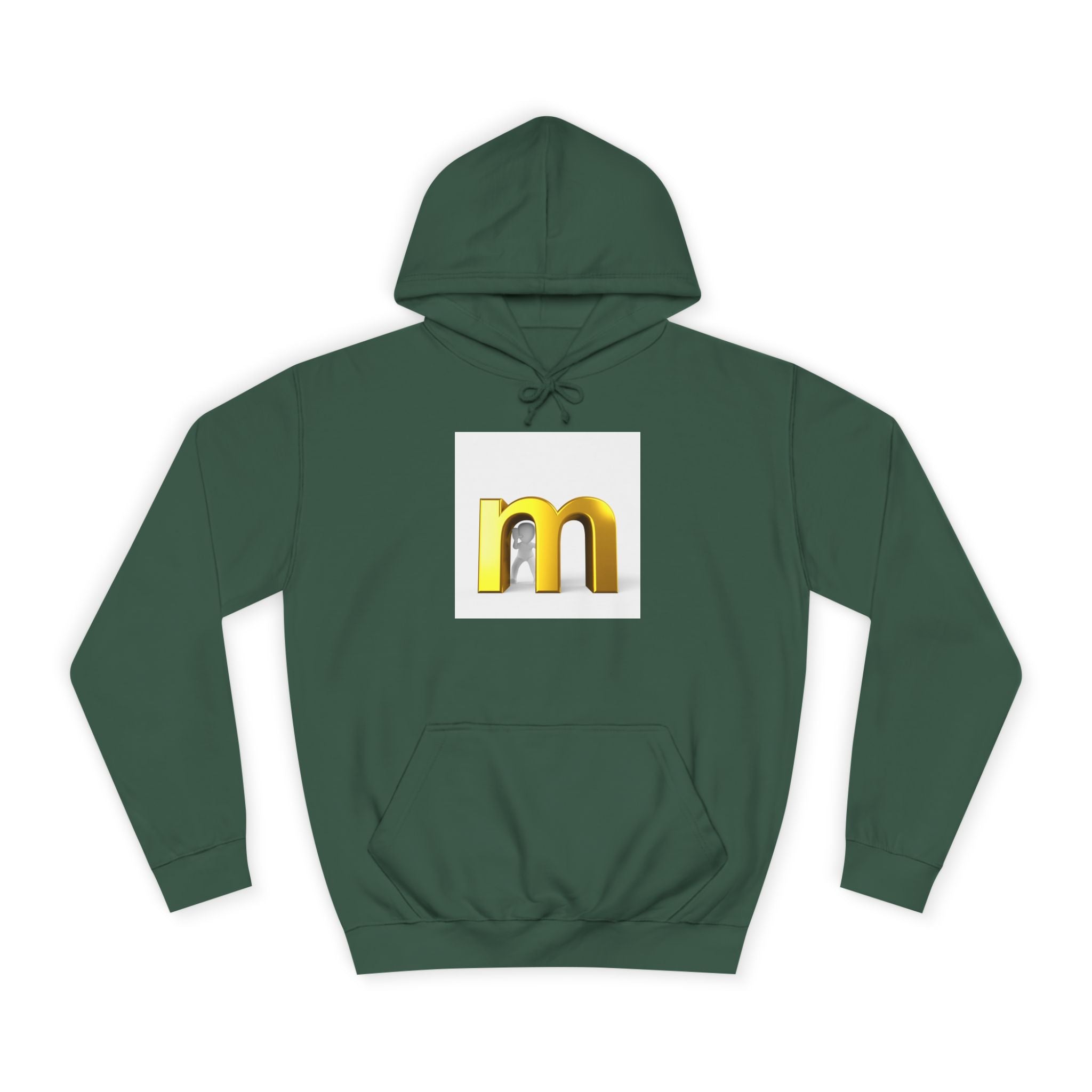 Gold 3D Letter M Hoodie | Minimal Initial Logo