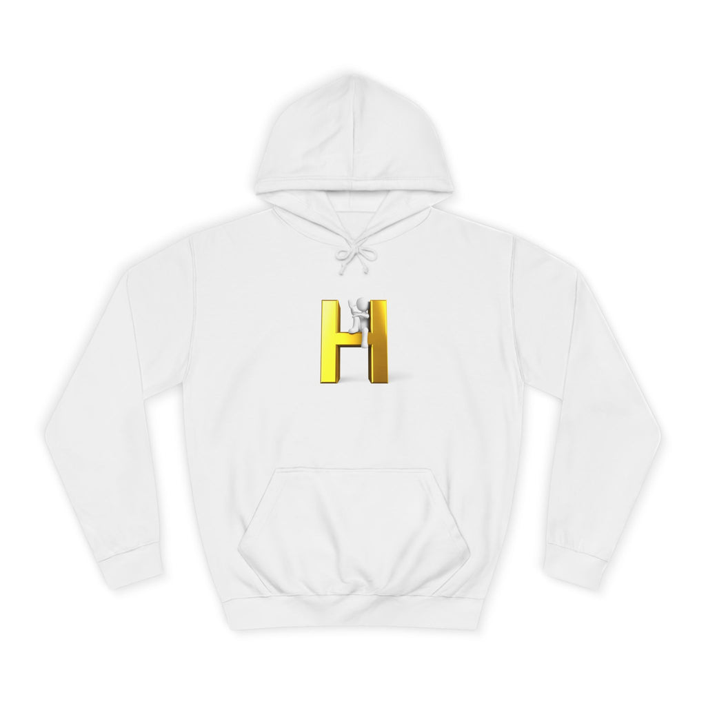 Gold 3D Letter H Hoodie | Monogram Initial Sweatshirt