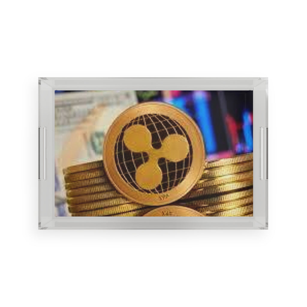 Ripple Crypto Coin Acrylic Serving Tray | Ripple XRP Cryptocurrency Decor