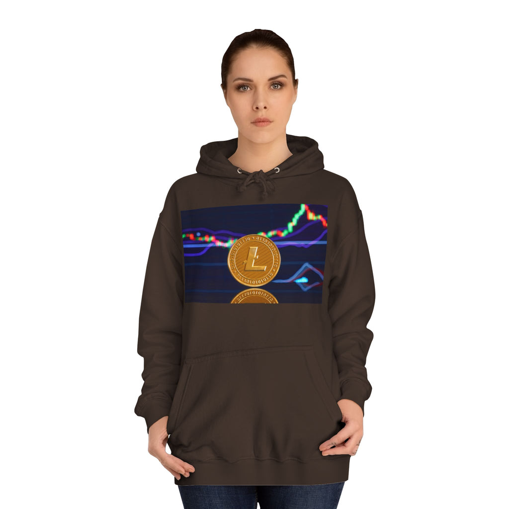 Litecoin Coin Graphic Hoodie | Crypto Chart Design, Digital Currency Apparel