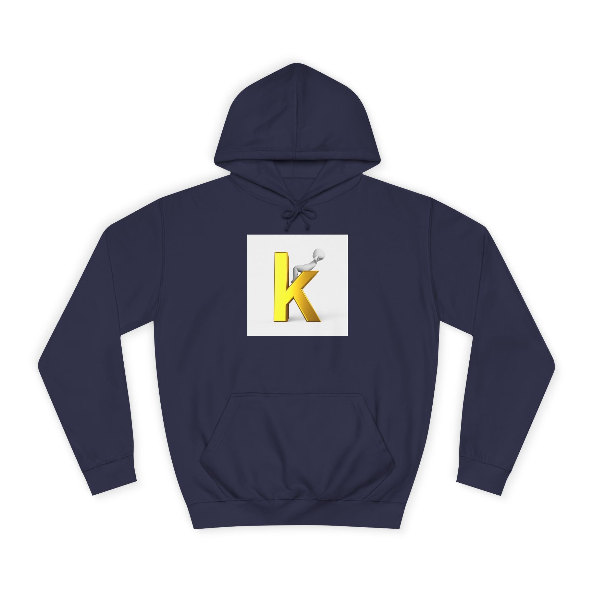 Gold 3D Letter K Hoodie | Monogram Initial K Sweatshirt