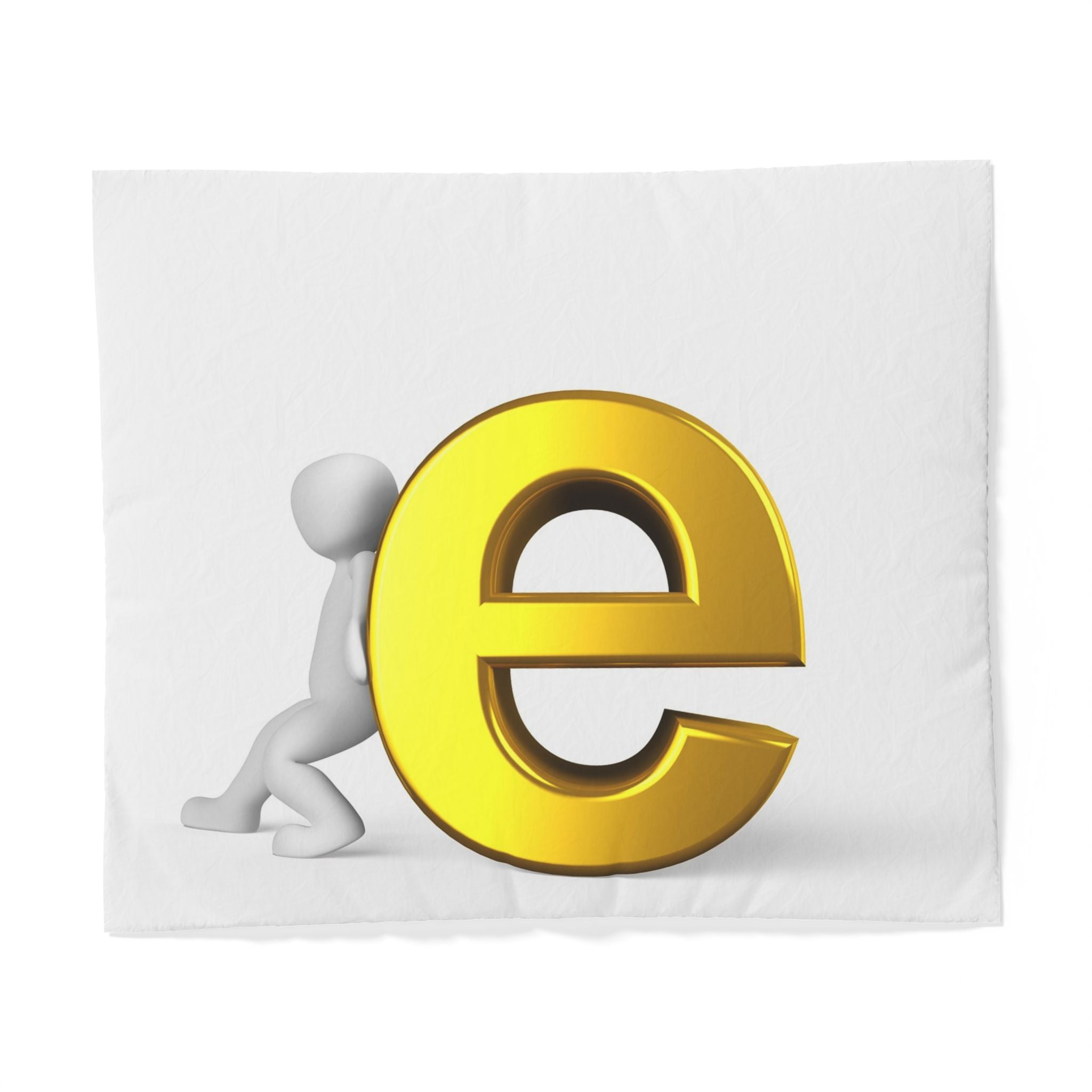 Housse de couette lettre E dorée 3D | Parure de lit alphabet