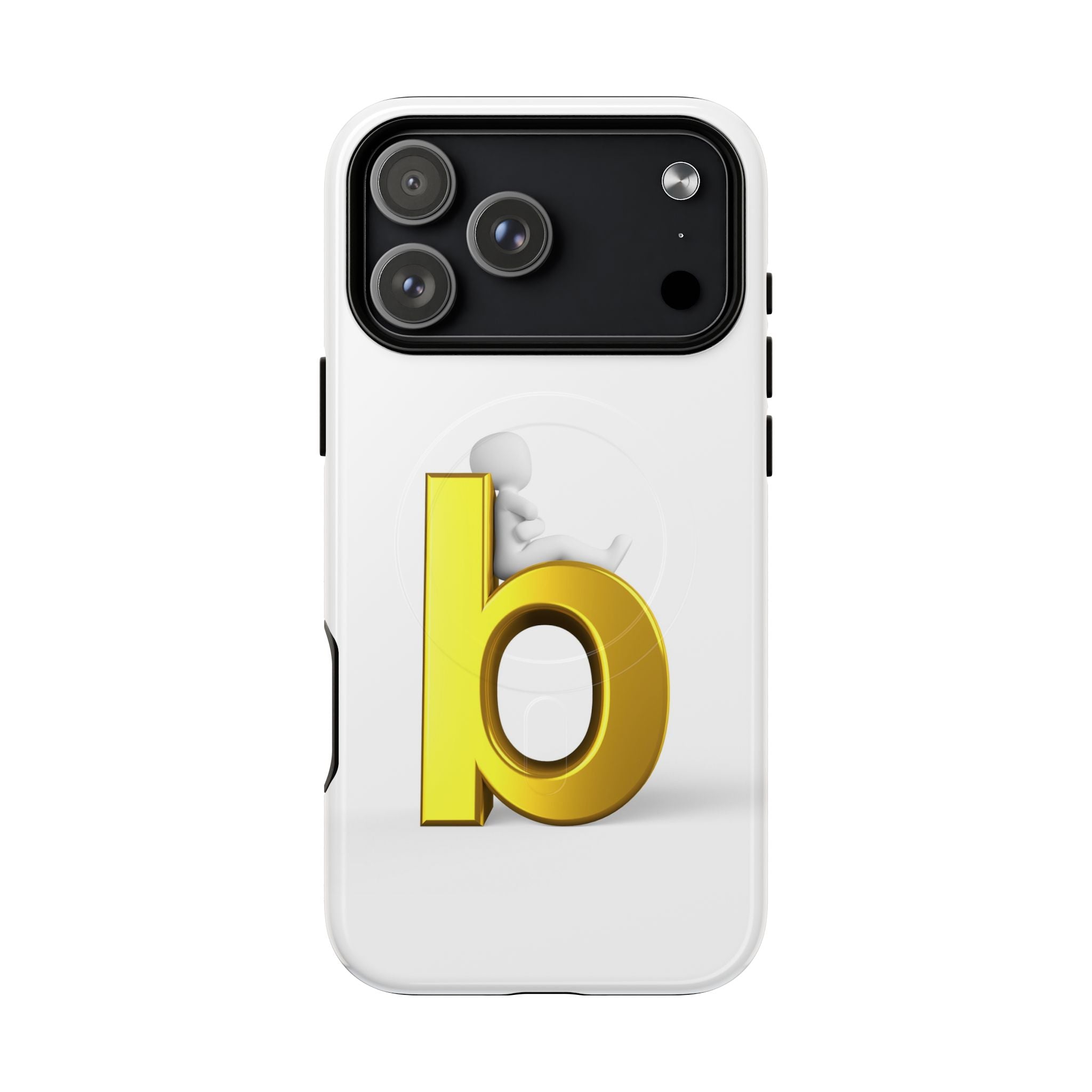 Coque de téléphone Lettre B dorée | Coque magnétique robuste