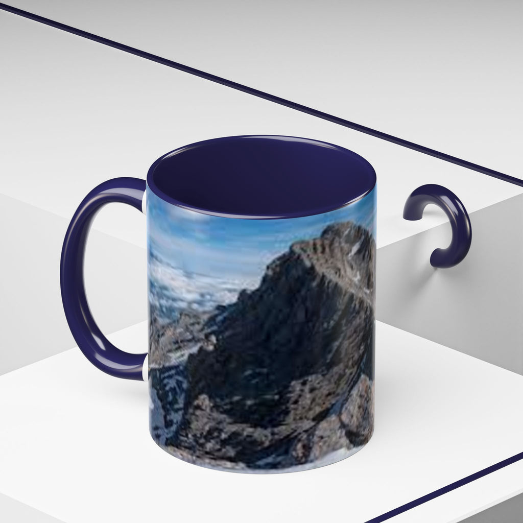 Mountain Summit Photo Accent Coffee Mug | Rocky Peak Panorama, 11oz or 15oz