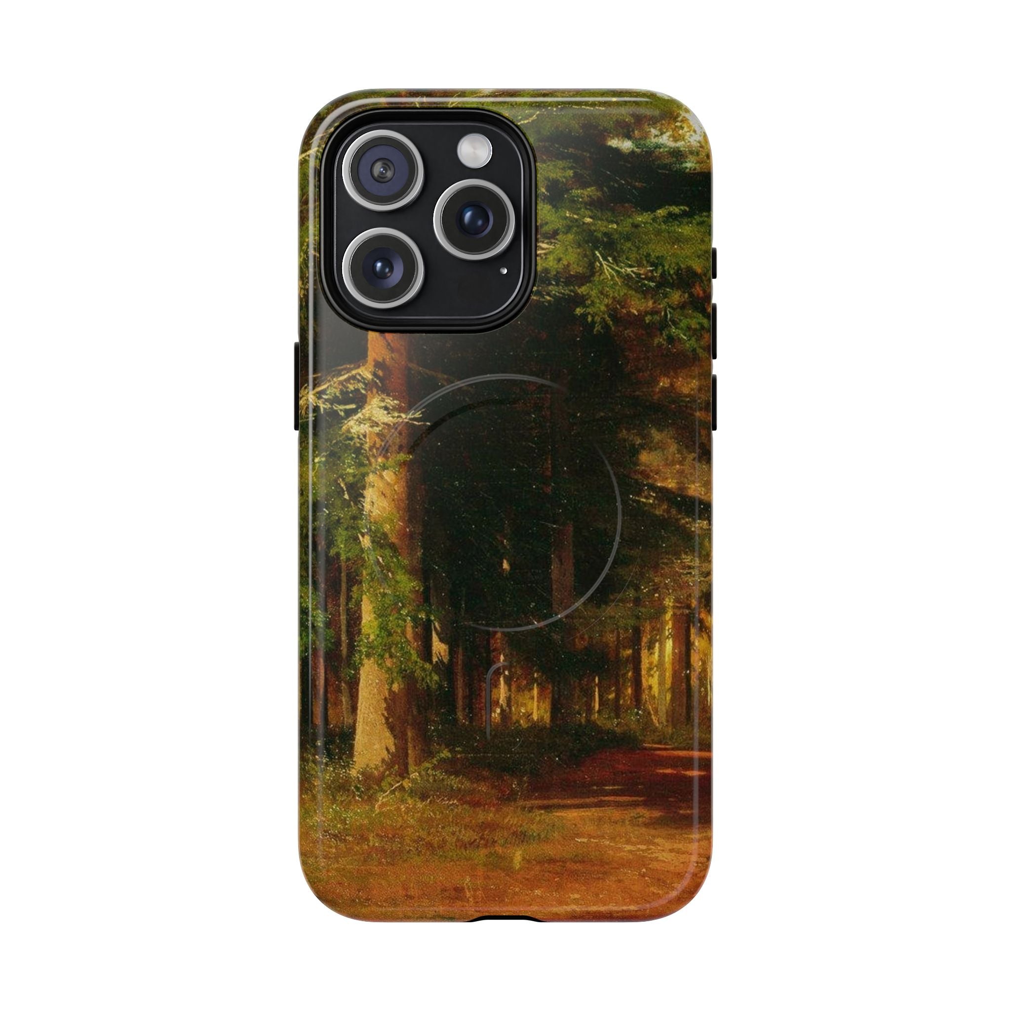 Coque de téléphone Chemin forestier d'automne | Coque magnétique robuste, illustration de paysage d'automne