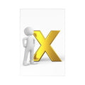 Gold X with 3D Person Postcards