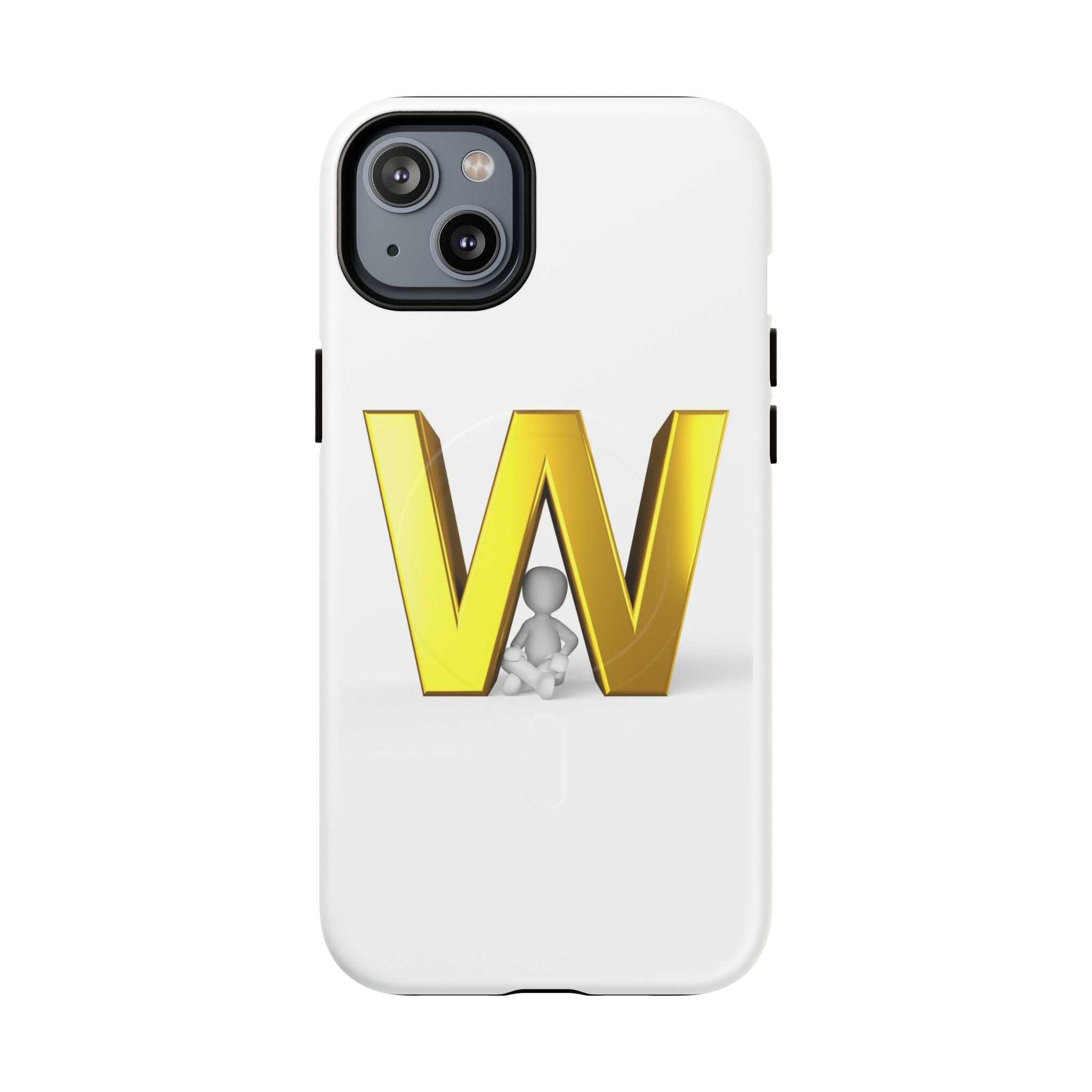 Coque de téléphone à monogramme lettre W or | Coque magnétique résistante