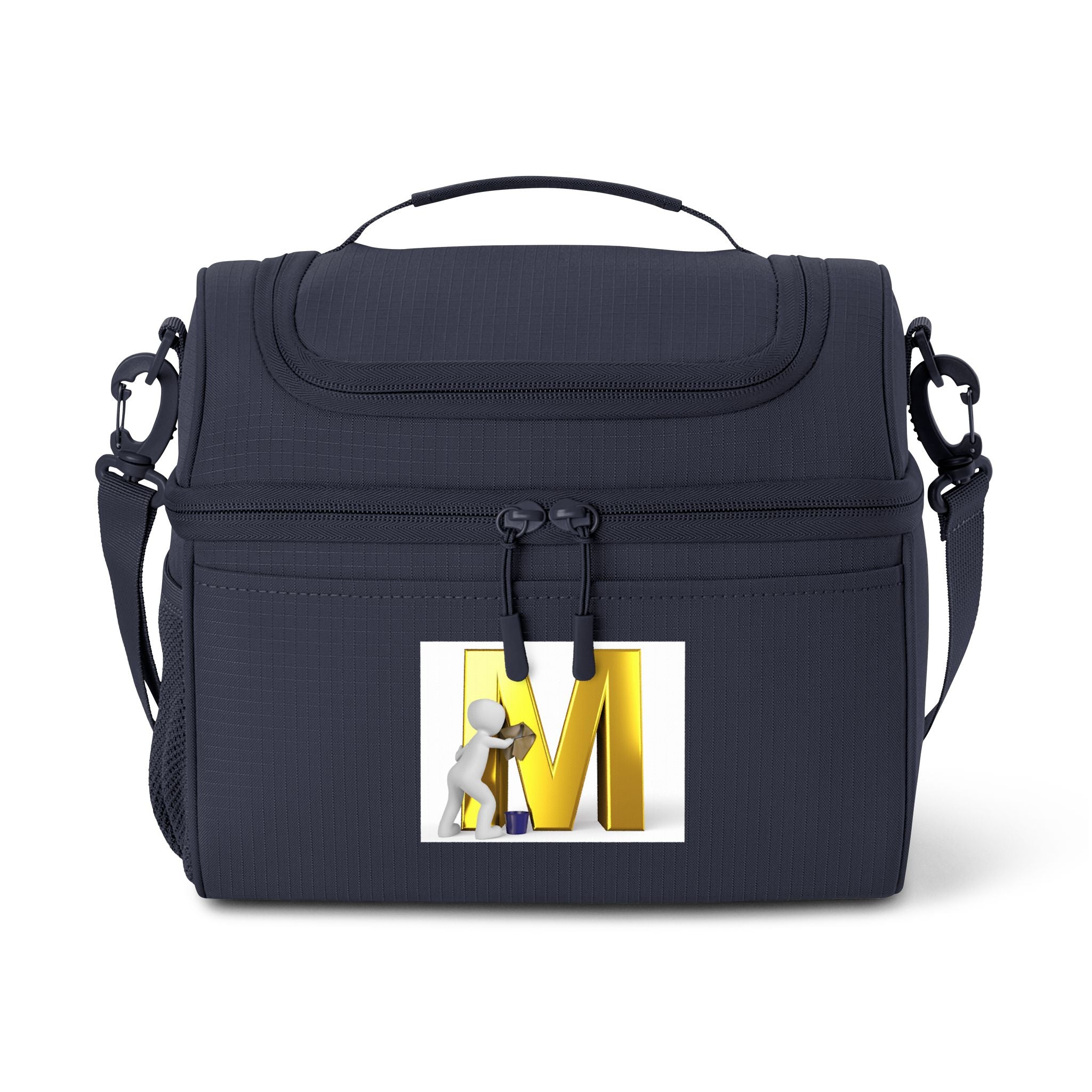 Gold Letter M Monogram Cooler Bag | Initial M Lunch Cooler