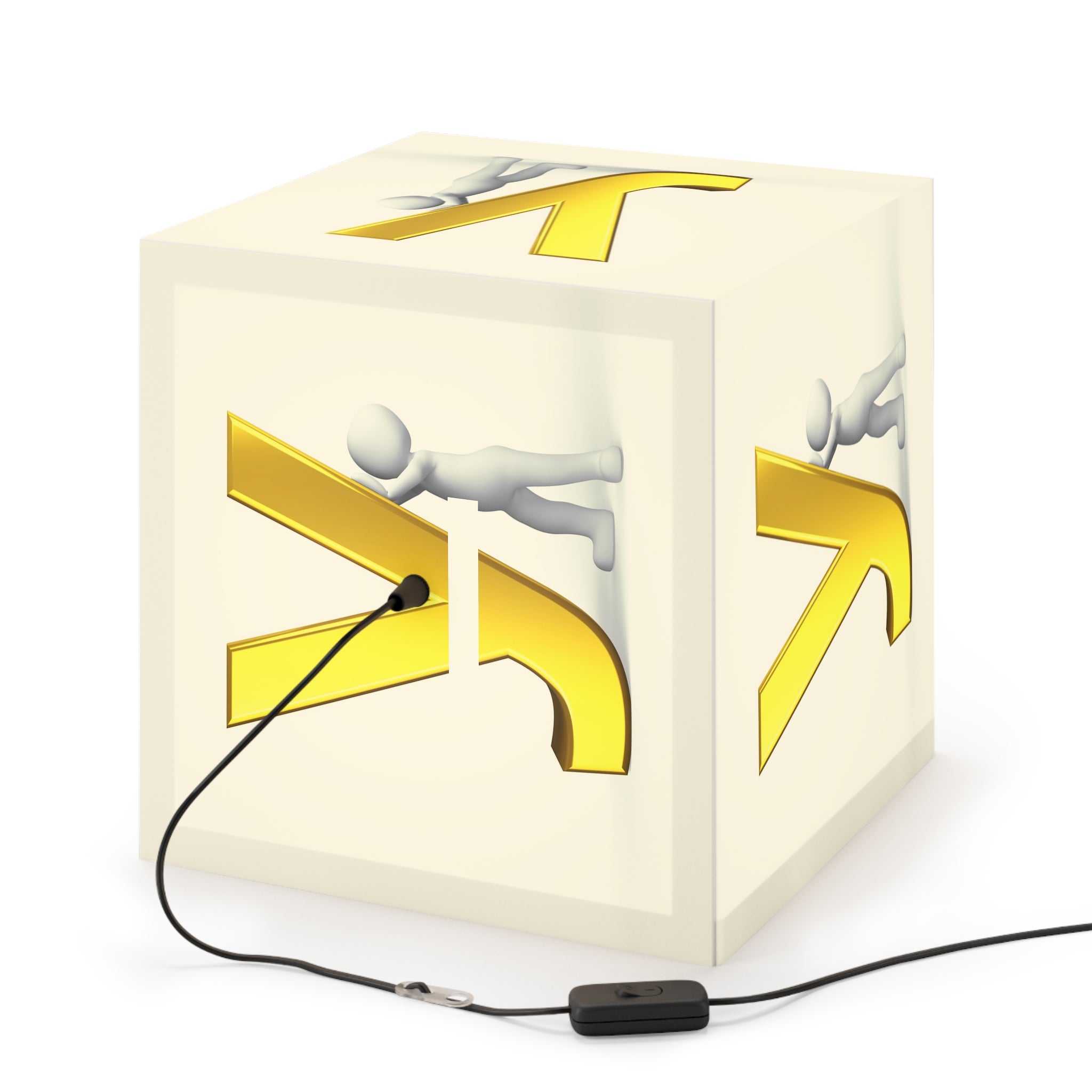 Gold Letter Y Light Cube Lamp | Alphabet Nursery Hanging Light
