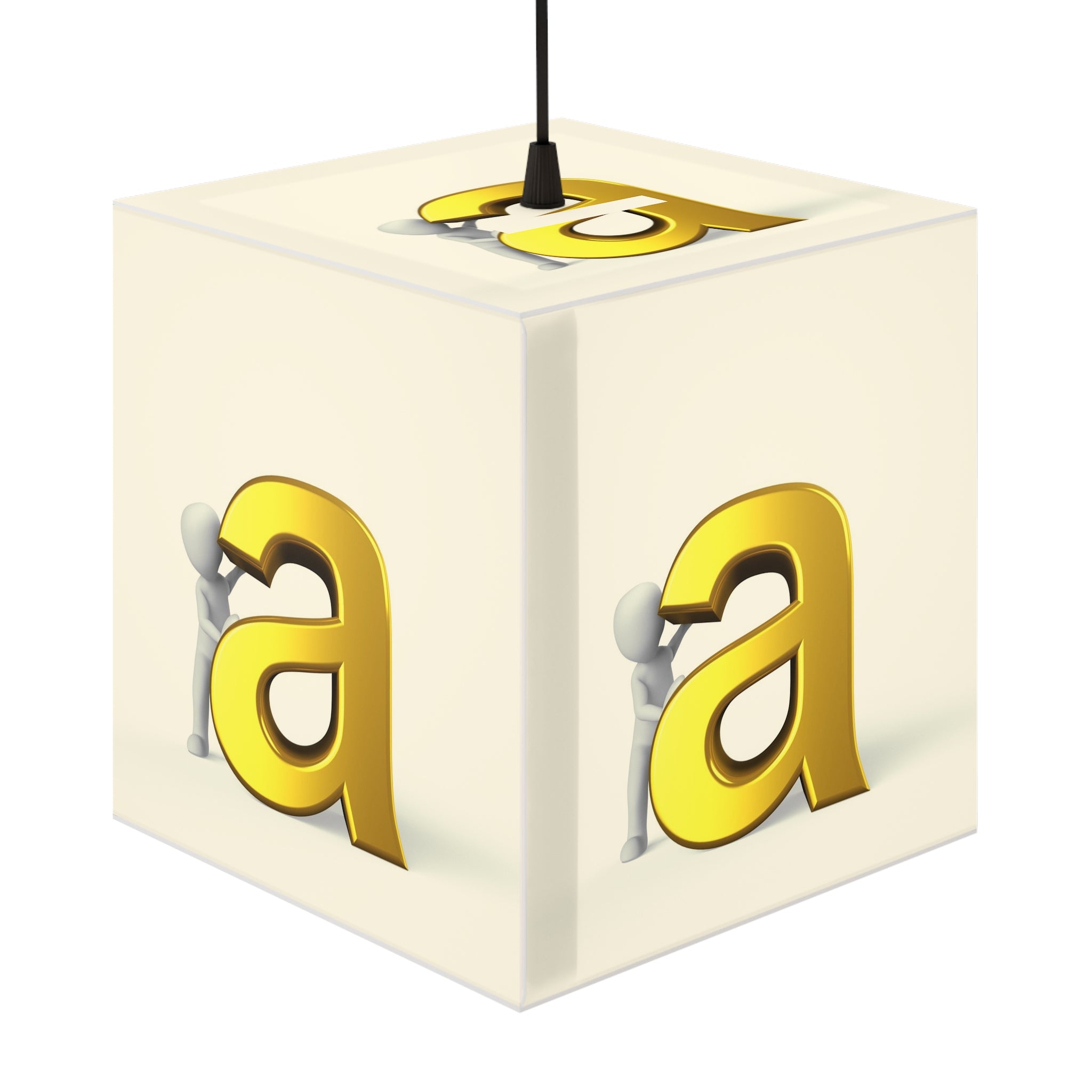 Gold Letter A Light Cube Lamp | Alphabet Initial Nursery Decor