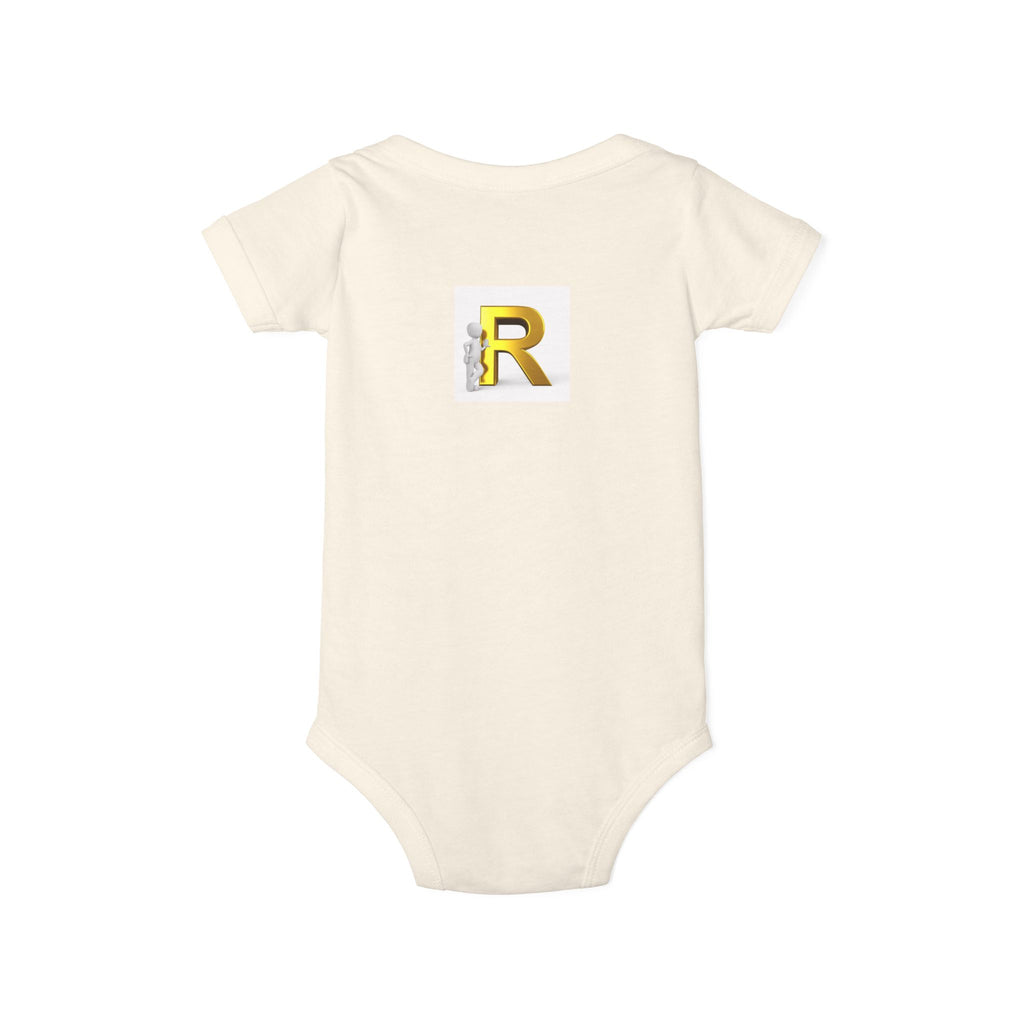 Gold Letter R Monogram Infant Onesie | Baby Bodysuit