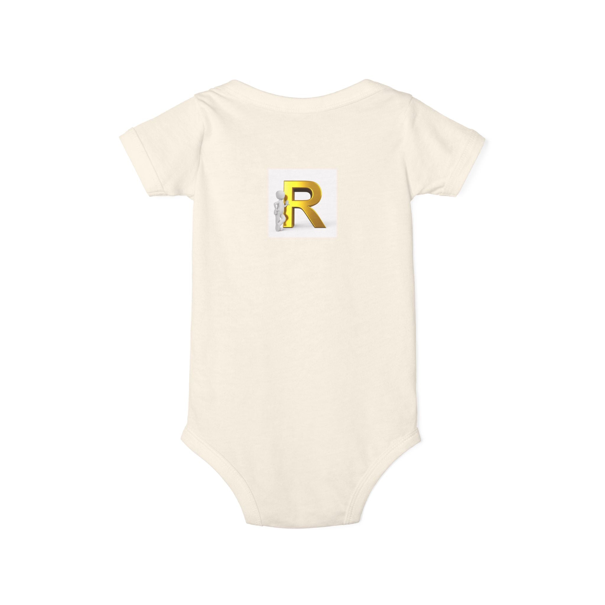 Gold Letter R Monogram Infant Onesie | Baby Bodysuit