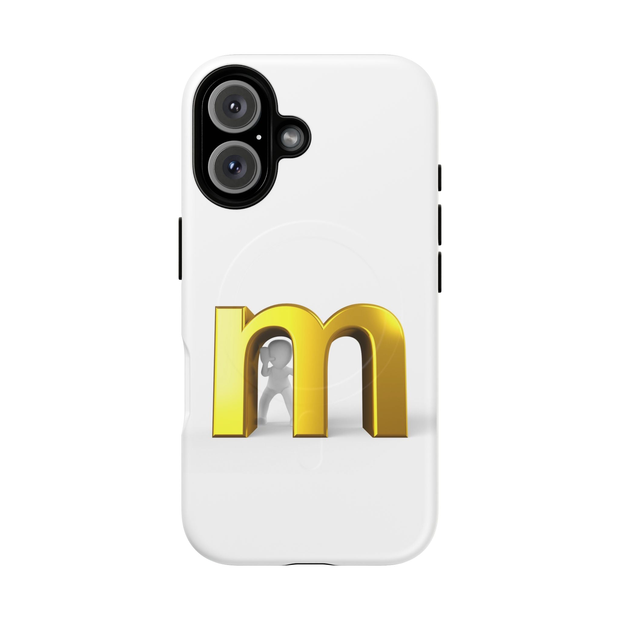 Coque de téléphone Lettre M dorée | Coque magnétique renforcée, Initiale Monogramme