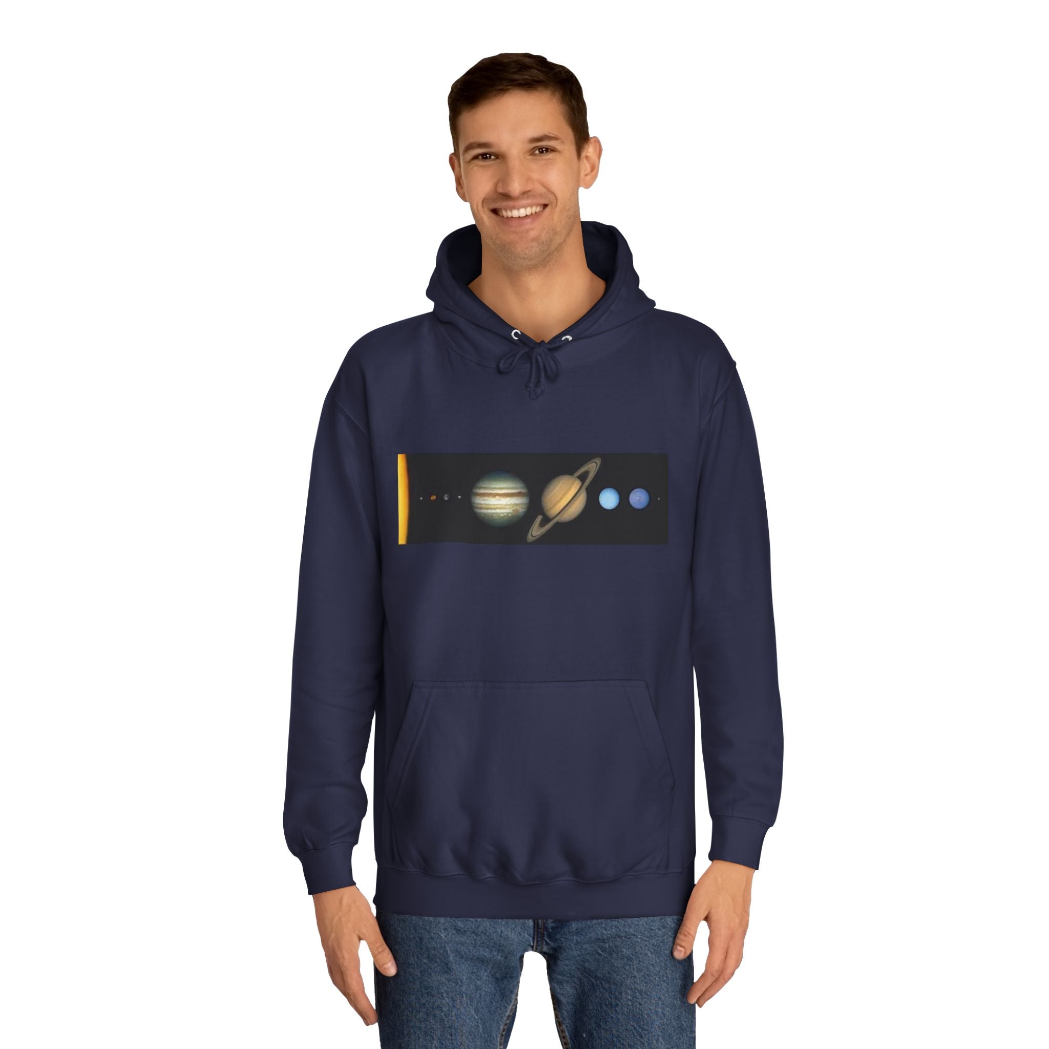 Solar System Planets Hoodie | Saturn Jupiter Earth Mars Nebula Design