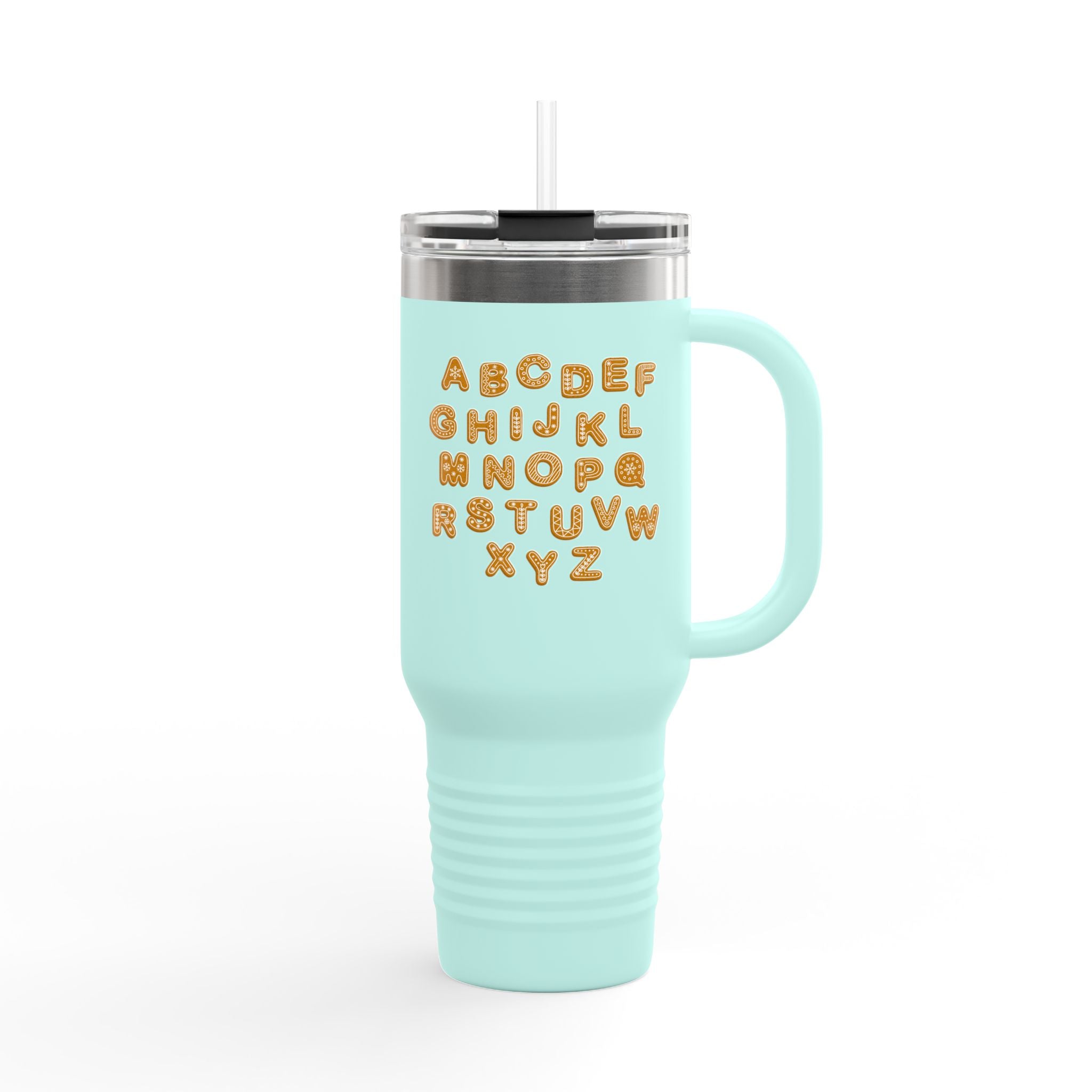 Alphabet Cookie Letters Travel Mug | 40oz Insulated Tumbler