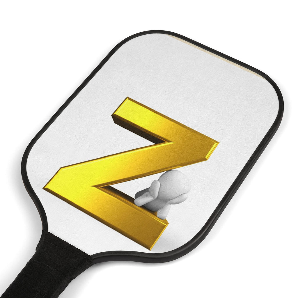 Gold Letter Z Logo Pickleball Paddle