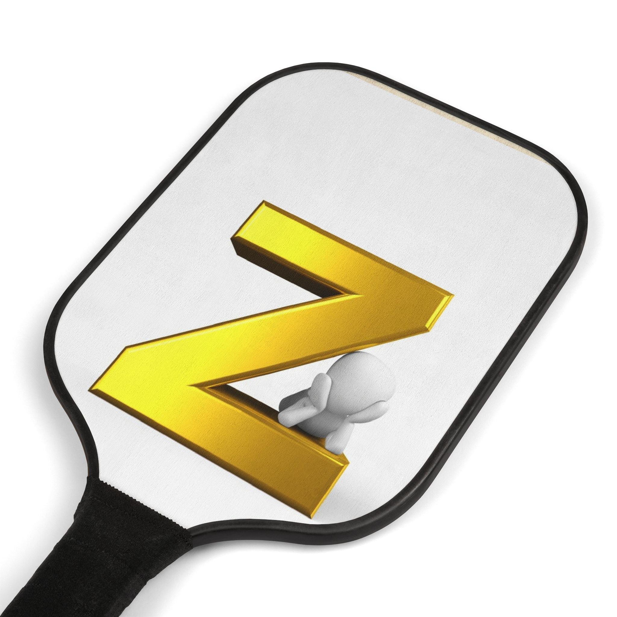Gold Letter Z Logo Pickleball Paddle