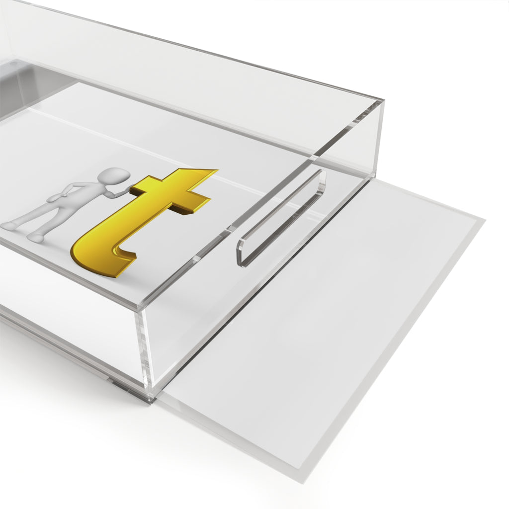 3D Gold letter T Acrylic Serving Tray | Initial Decor