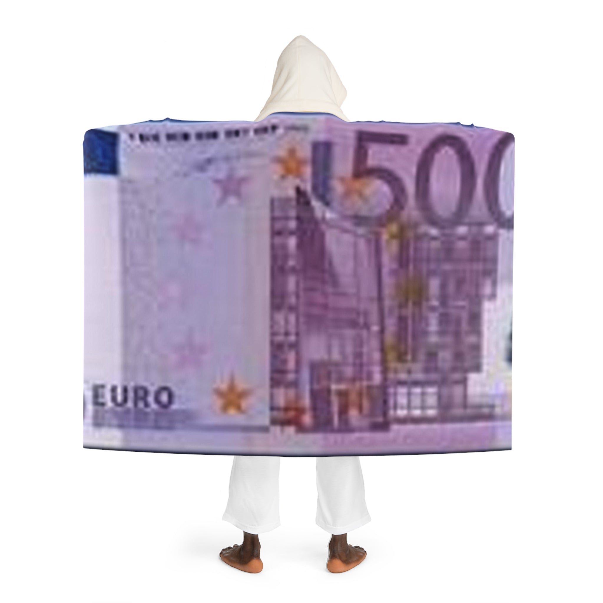 Euro Banknote Hooded Blanket | Money Print Sherpa Fleece