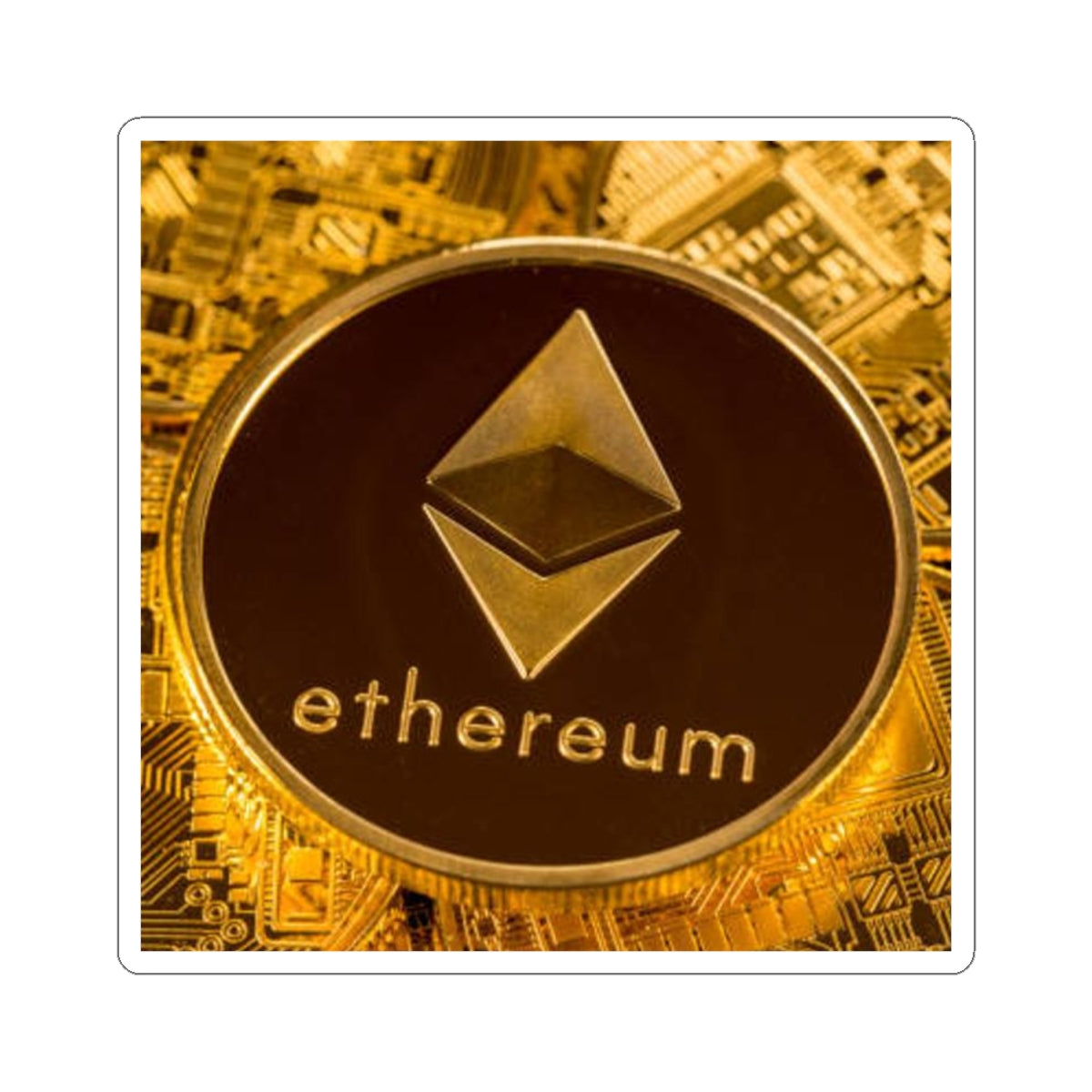Autocollant Ethereum Coin | Autocollant en vinyle découpé de logo Crypto