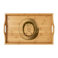 Letter O Bamboo Serving Tray | Engraved Wood Tea Breakfast Tray