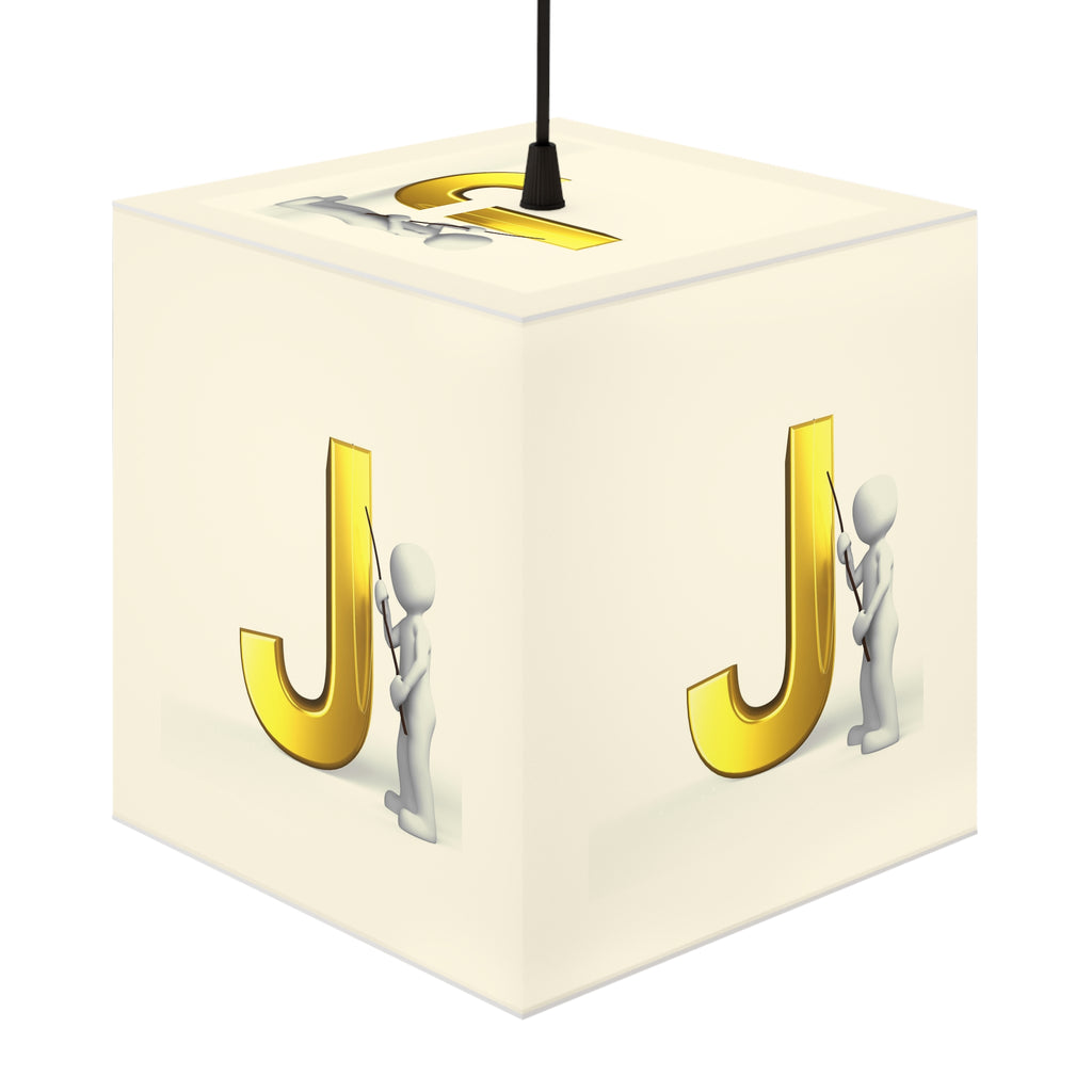Gold Letter J Monogram Light Cube Lamp | Personalized Initial Decor
