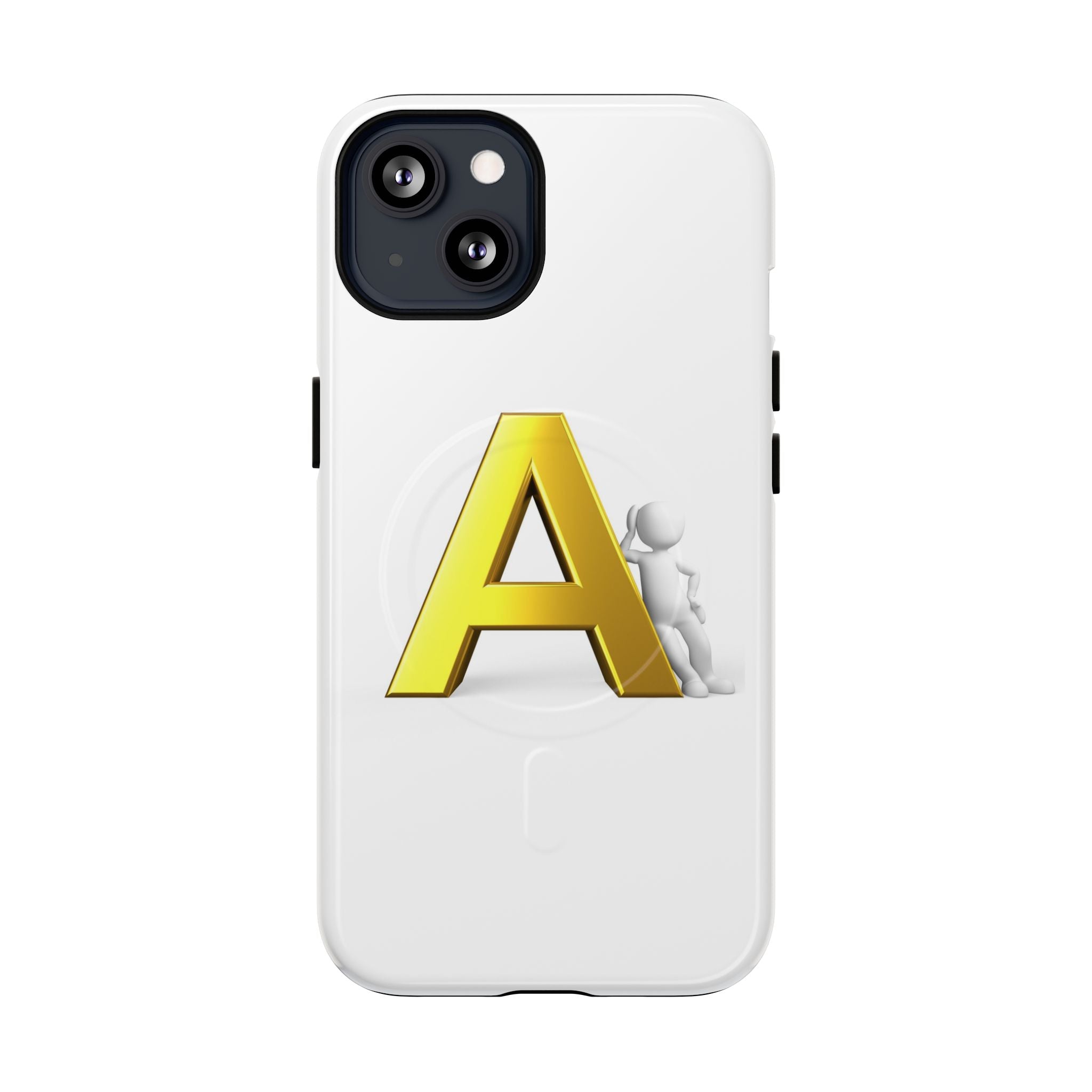 Coque de Téléphone Lettre A Dorée | Coque Magnétique Robuste, Monogramme Initial