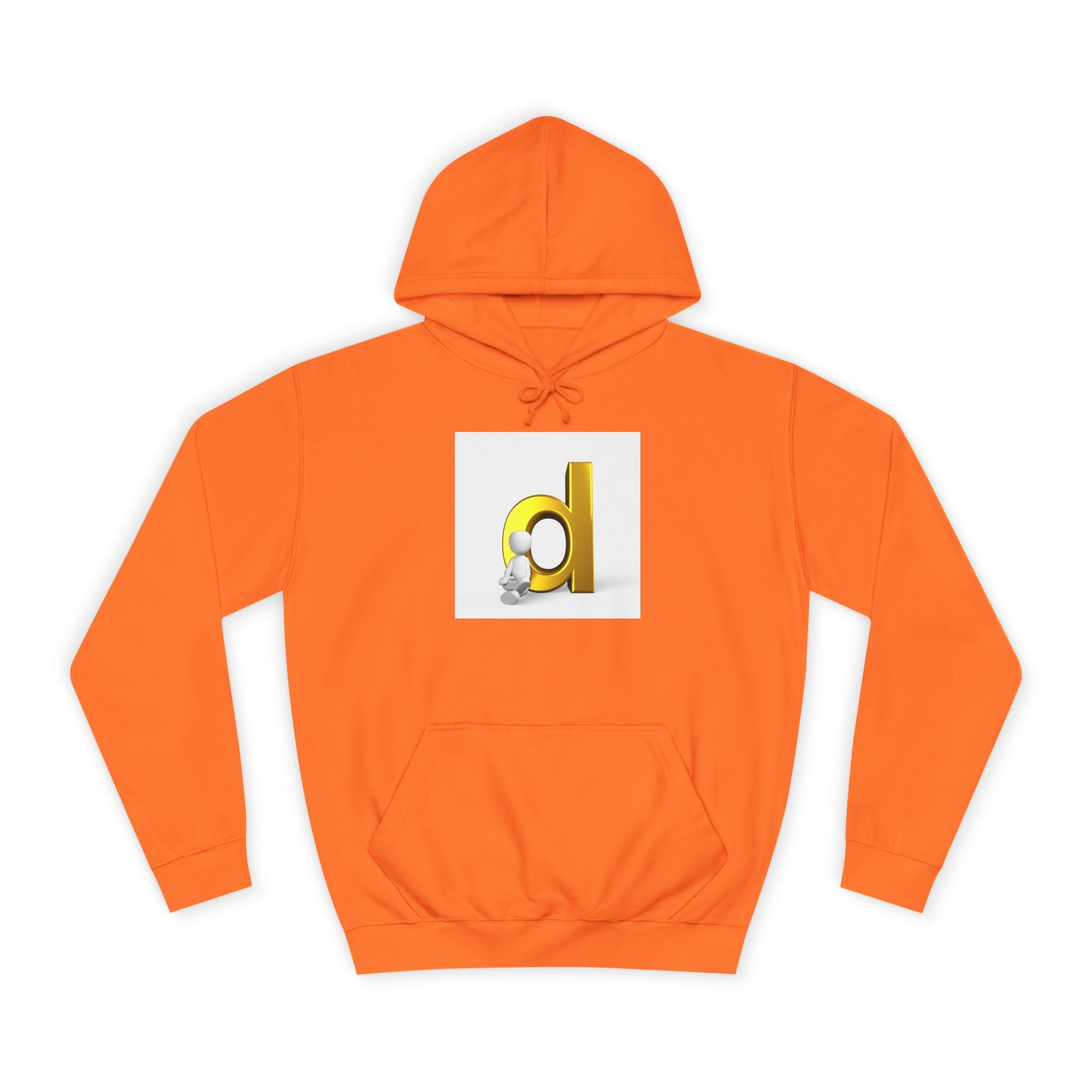 3D Gold Letter D Hoodie | Minimal Monogram Initial Sweatshirt