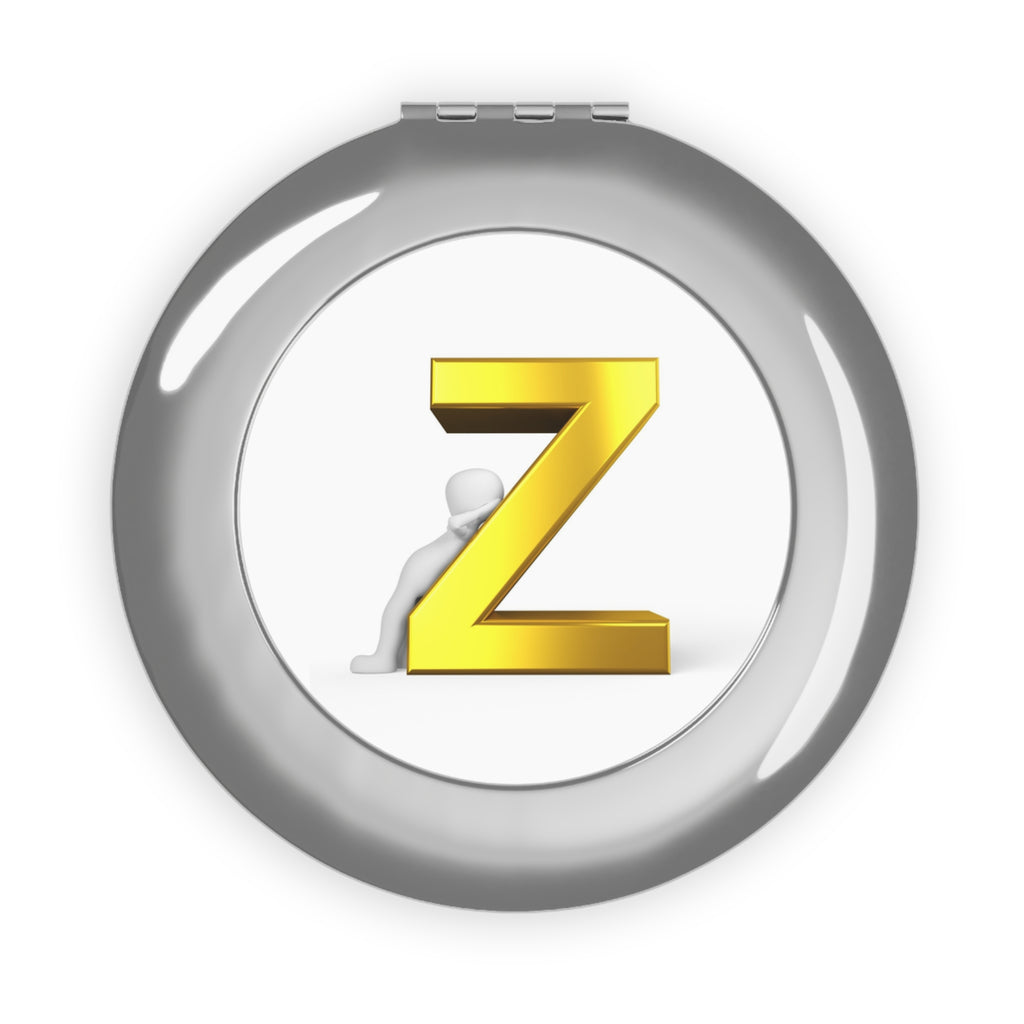 Gold Letter Z Initial Compact Travel Mirror | Monogram Pocket Mirror