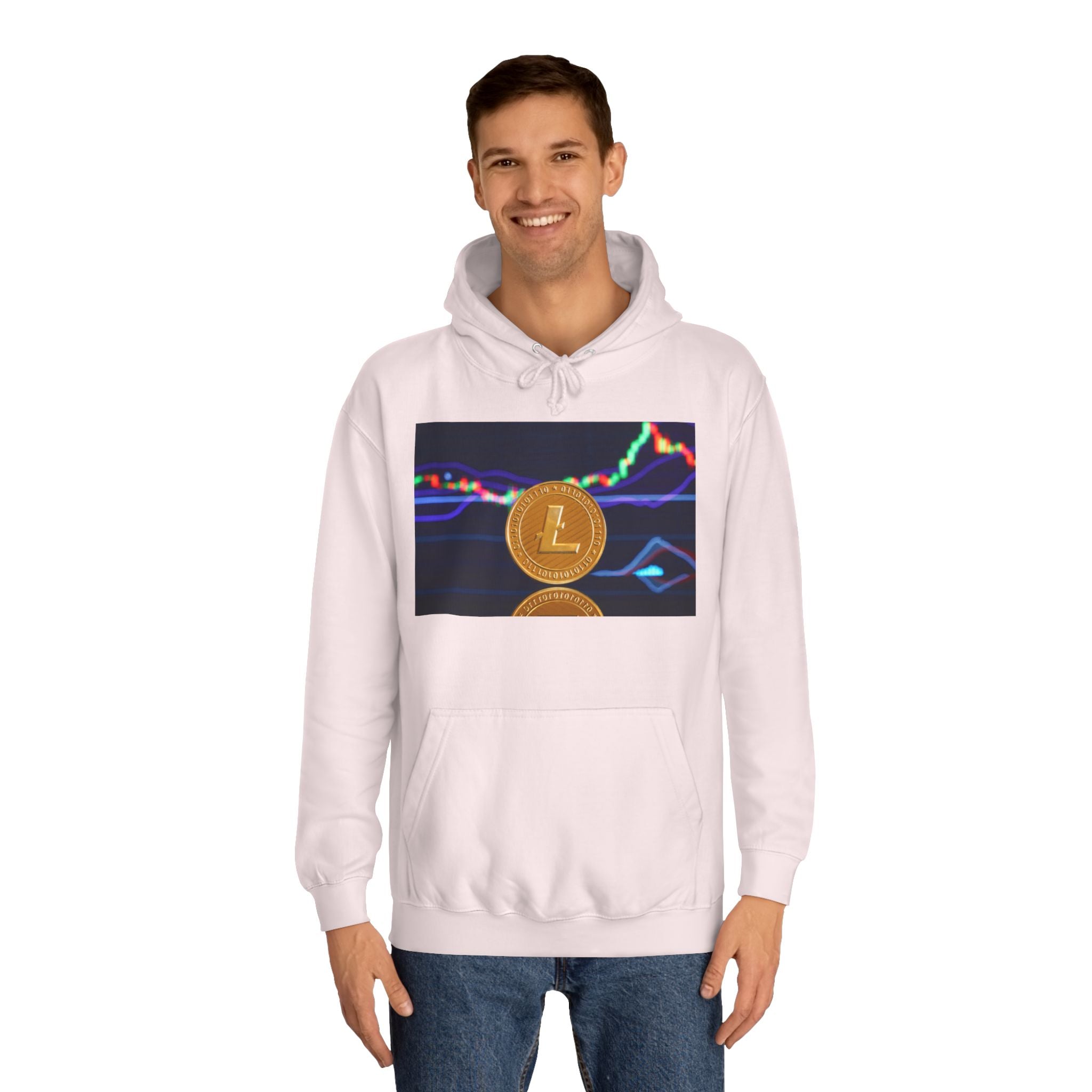 Litecoin Coin Graphic Hoodie | Crypto Chart Design, Digital Currency Apparel